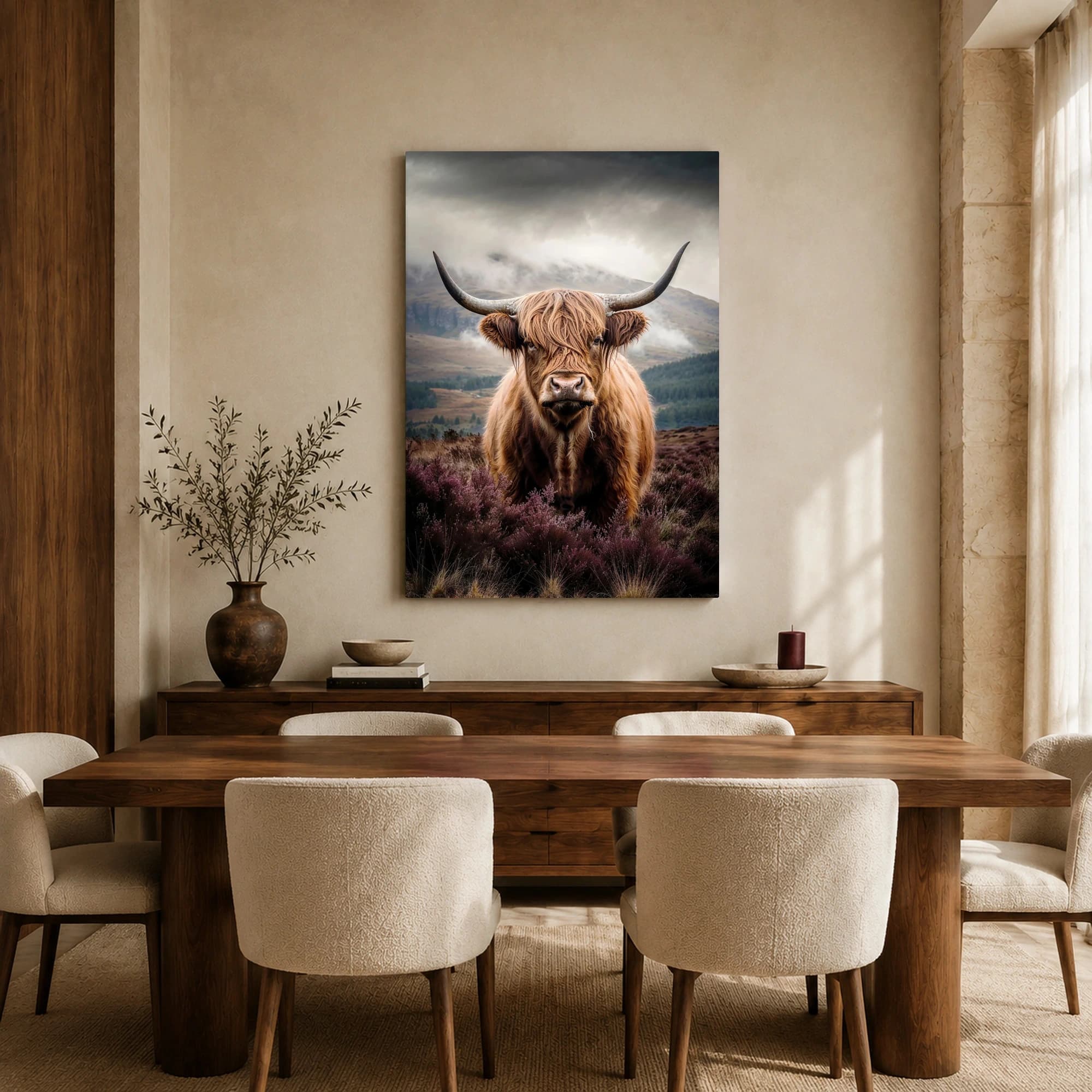 Highland Majesty Scottish Cattle Wildlife Portrait Canvas Print, view 6