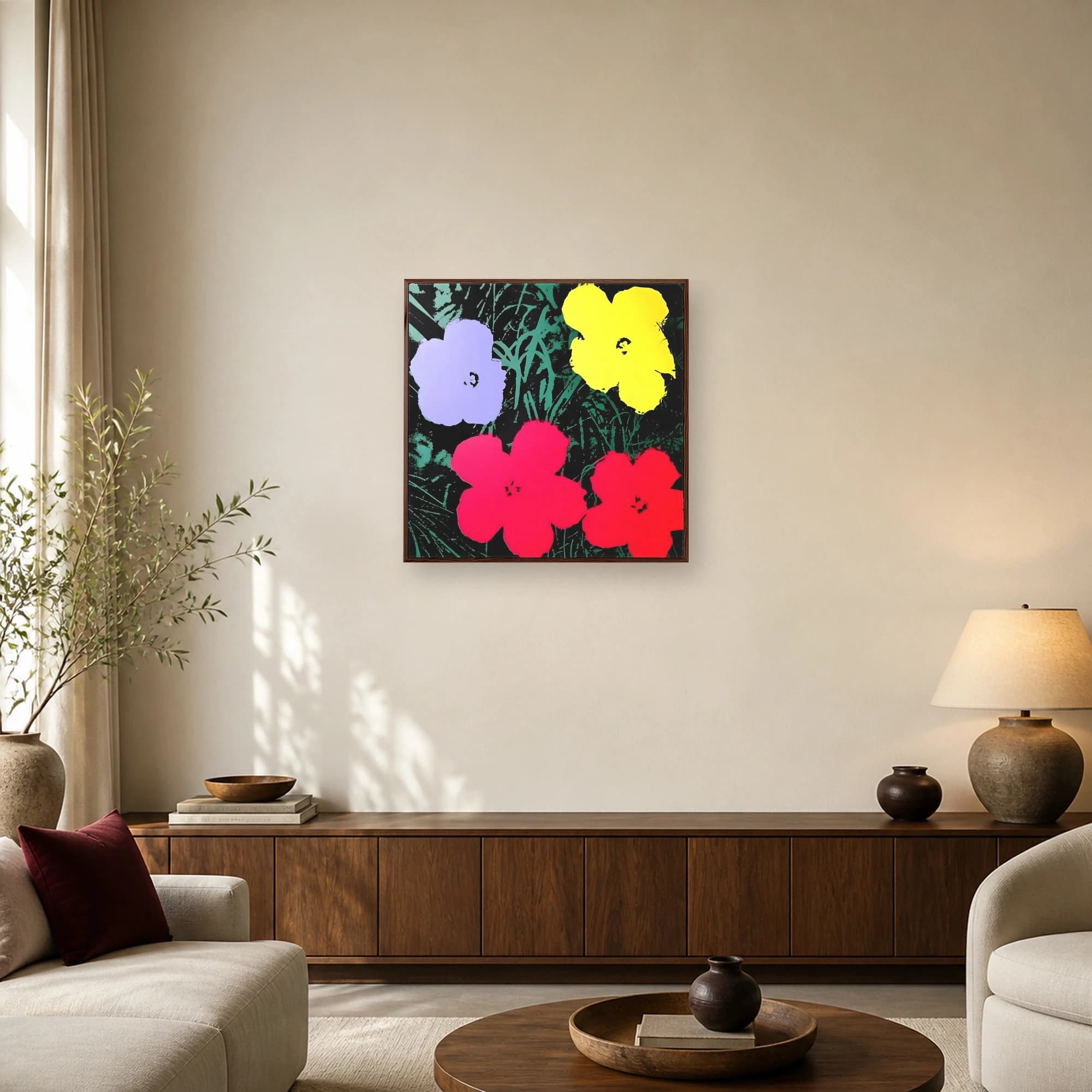 Vibrant Pop Art Floral Wall Art Print, view 5