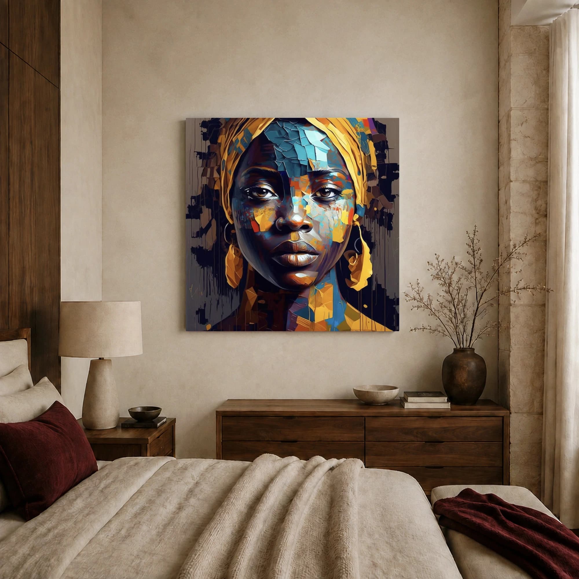 Mosaic Gaze Contemporary Portrait Wall Art, view 2