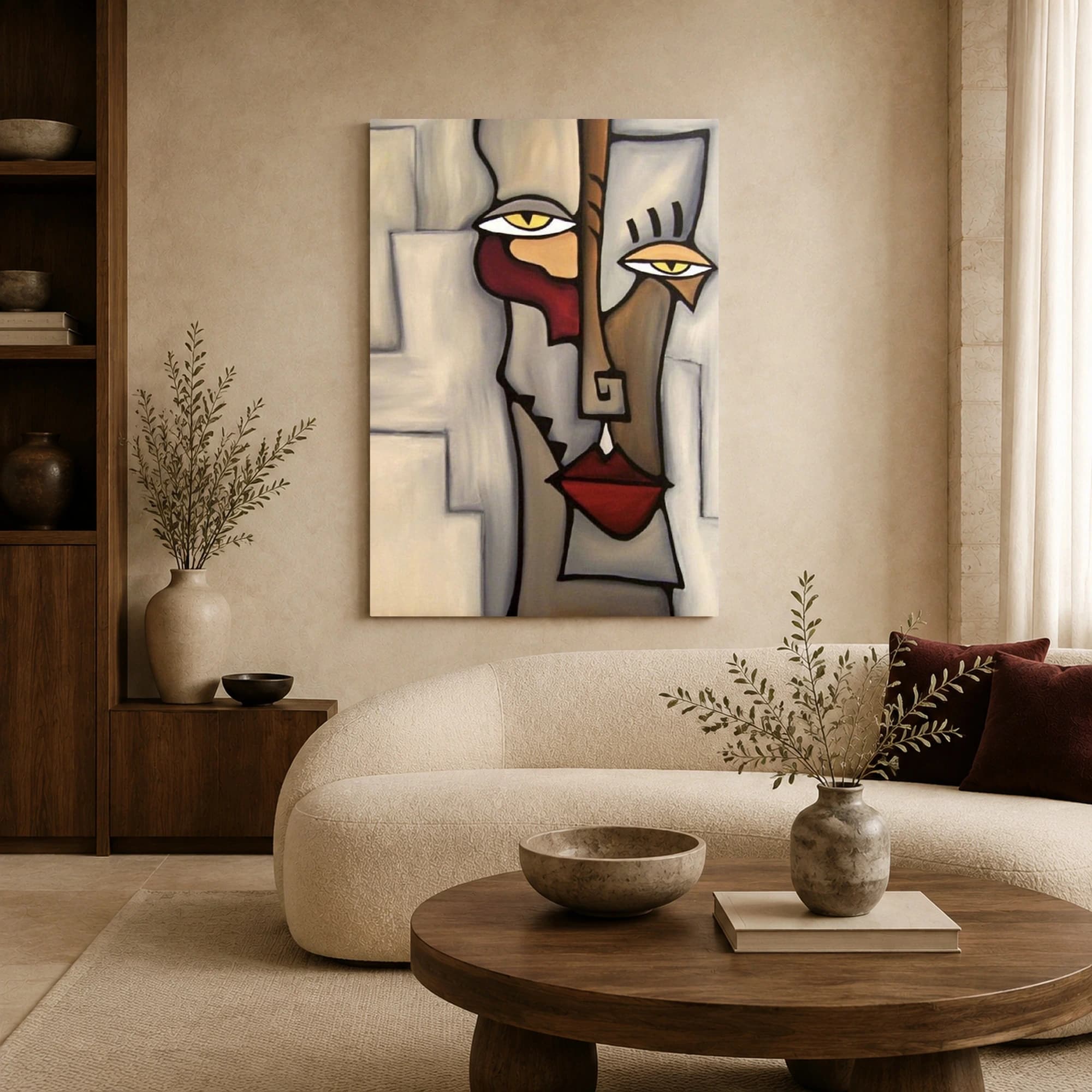 Abstract Cubist Face Canvas Art Print, view 6
