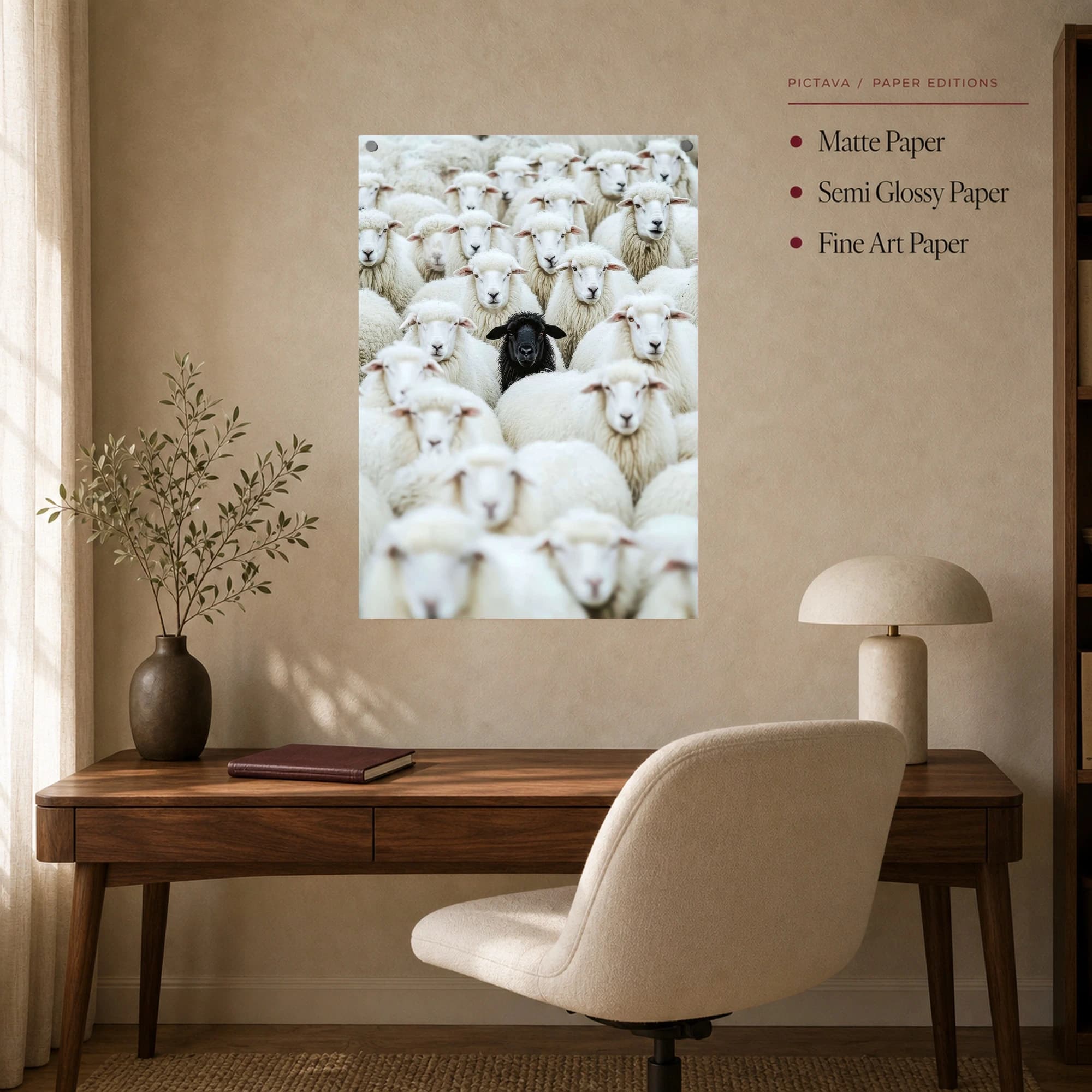 The Black Sheep Among The Flock Canvas Wall Art, view 7