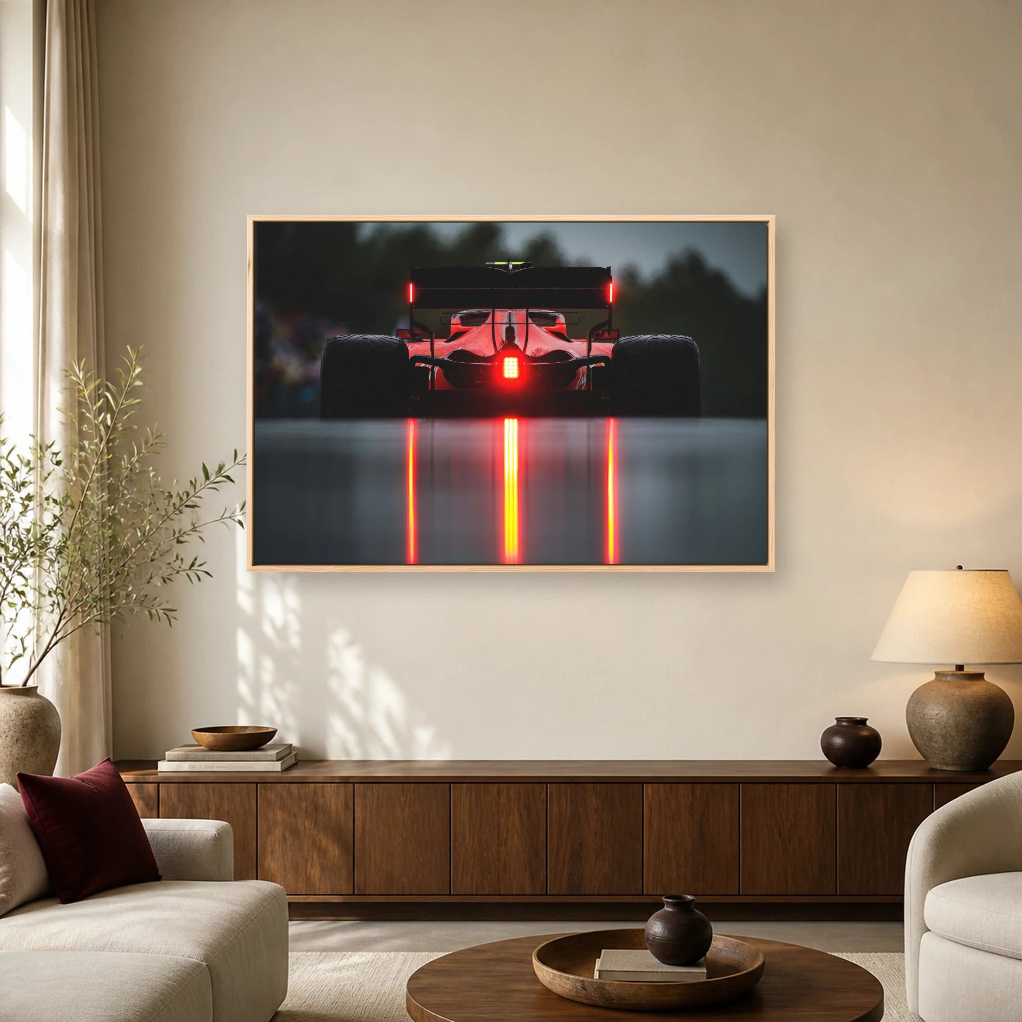 Formula One Wet Race Rear View Canvas Print, view 2