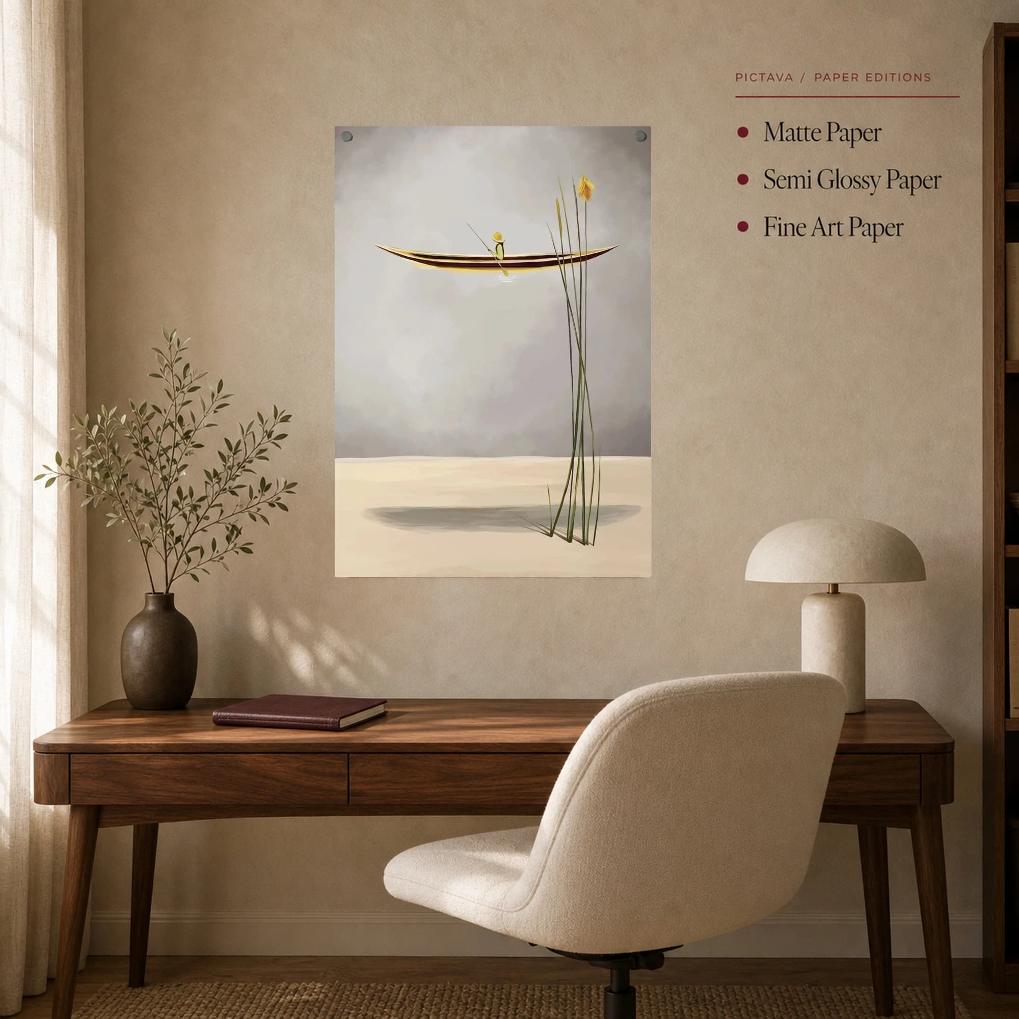 Minimalist Surrealist Boat Canvas Print, view 8