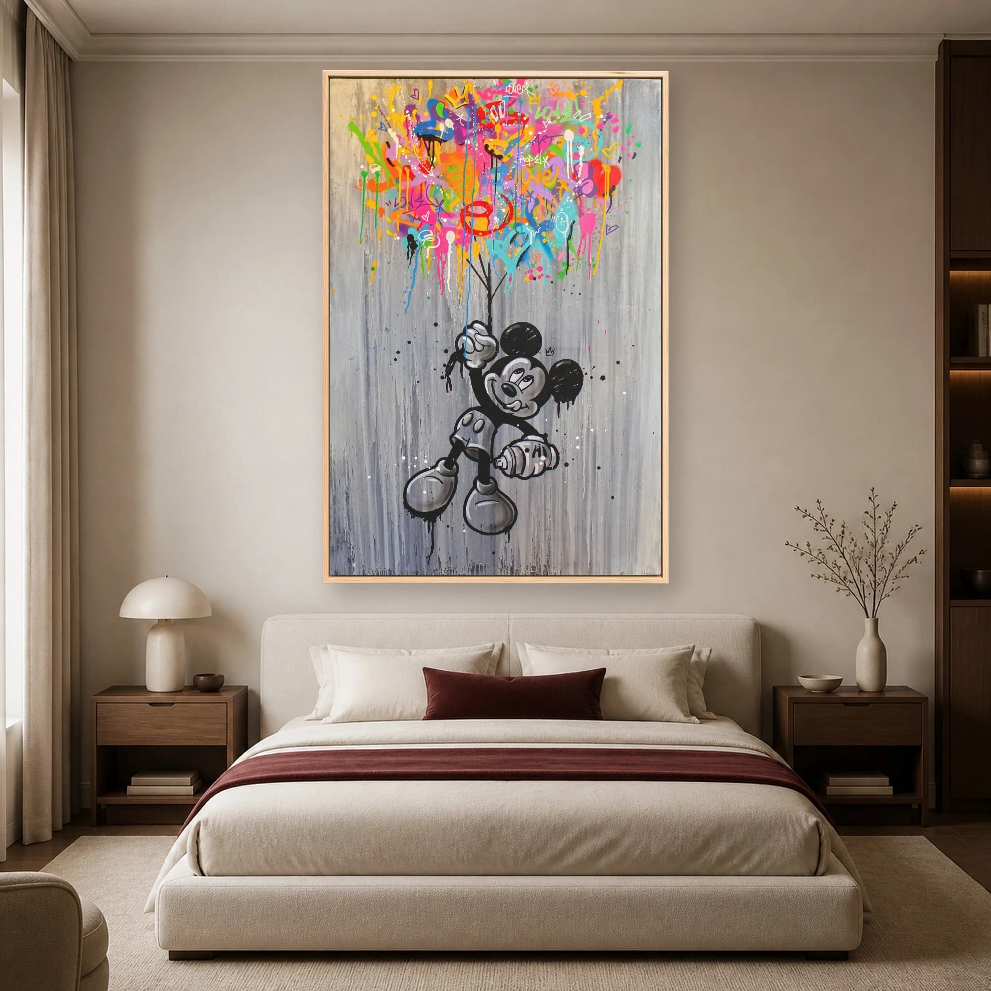 Graffiti Mickey Mouse Street Art Canvas Print, view 3