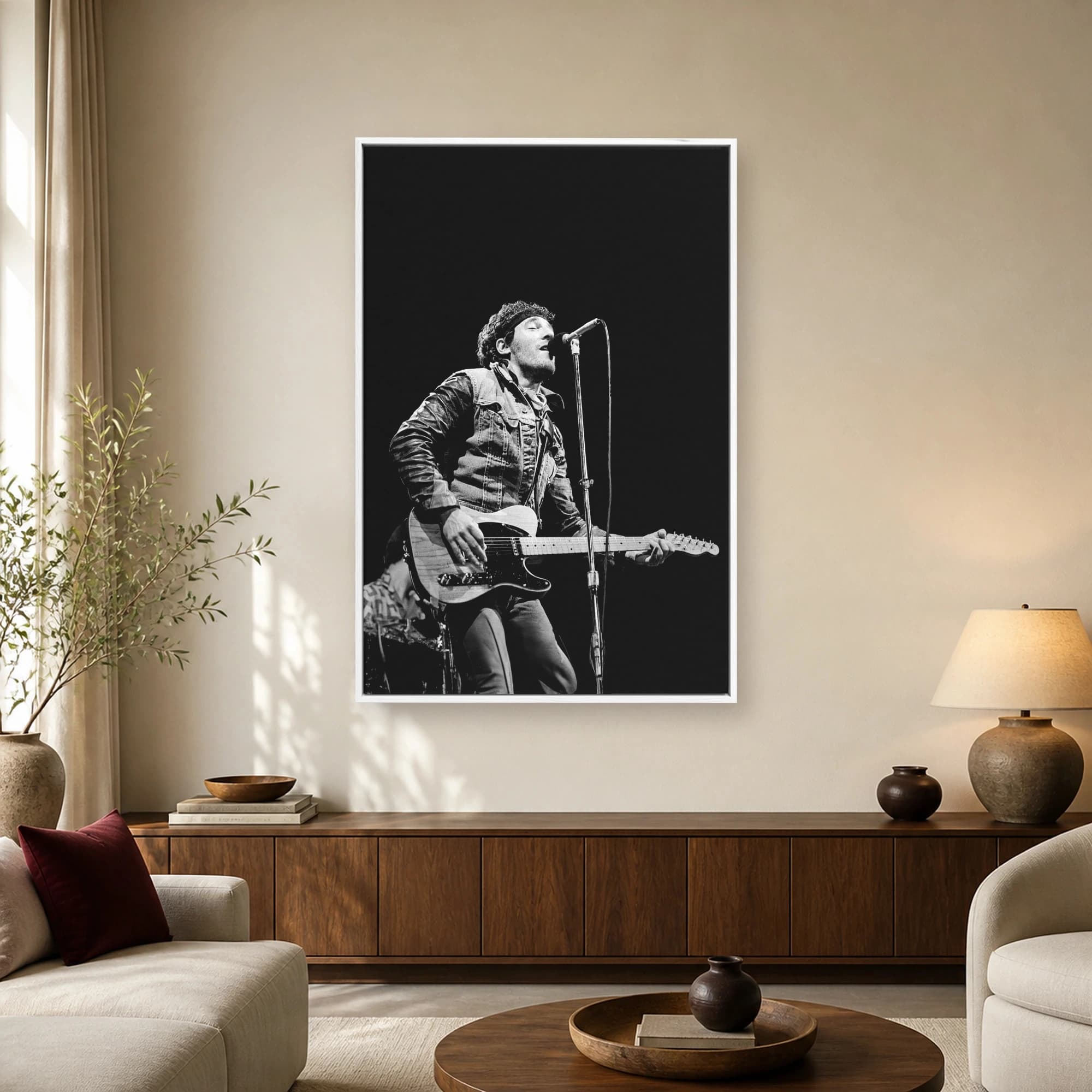 Bruce Springsteen Live Concert Black and White Art Print, view 2