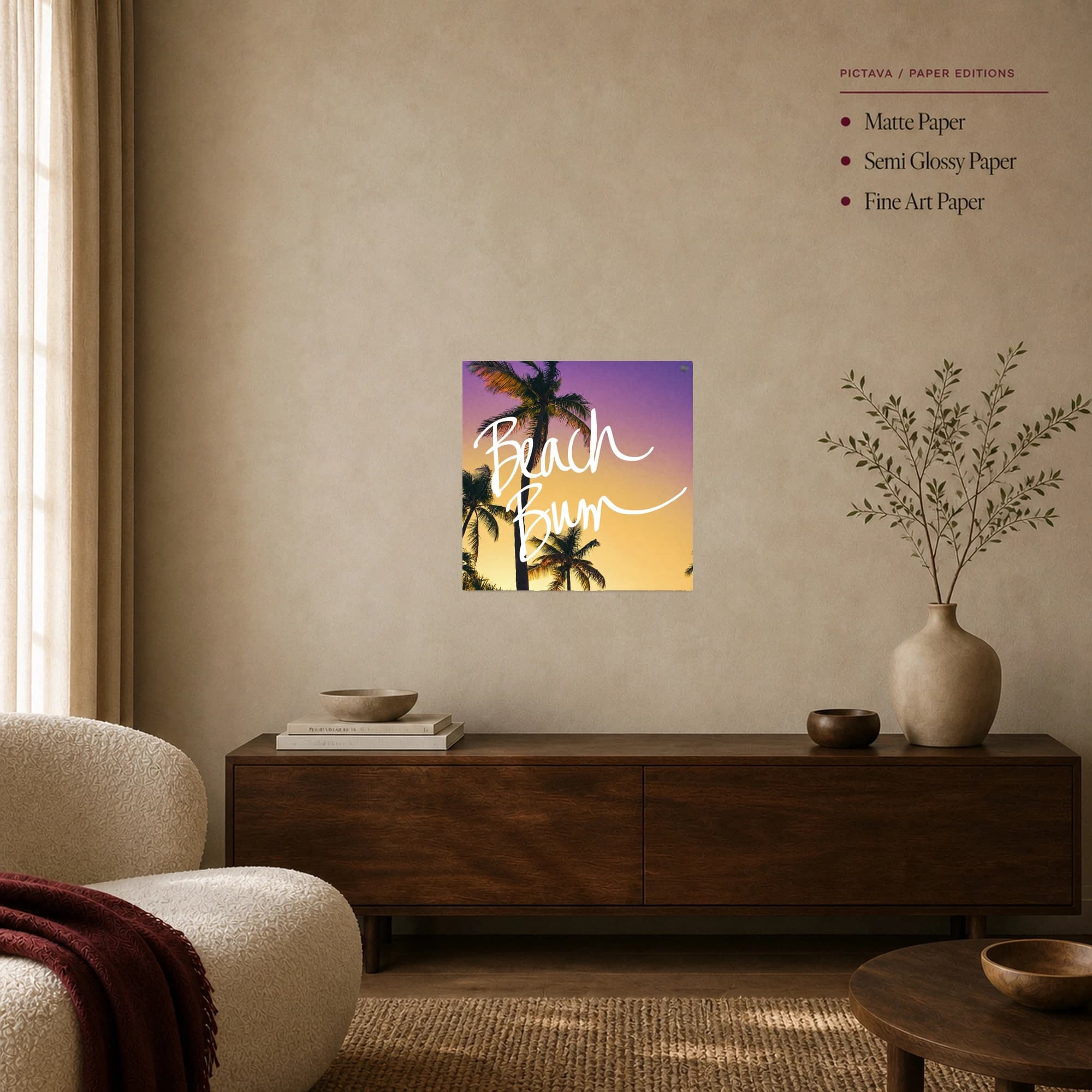 Beach Bum Tropical Sunset Typography Canvas Print, view 7