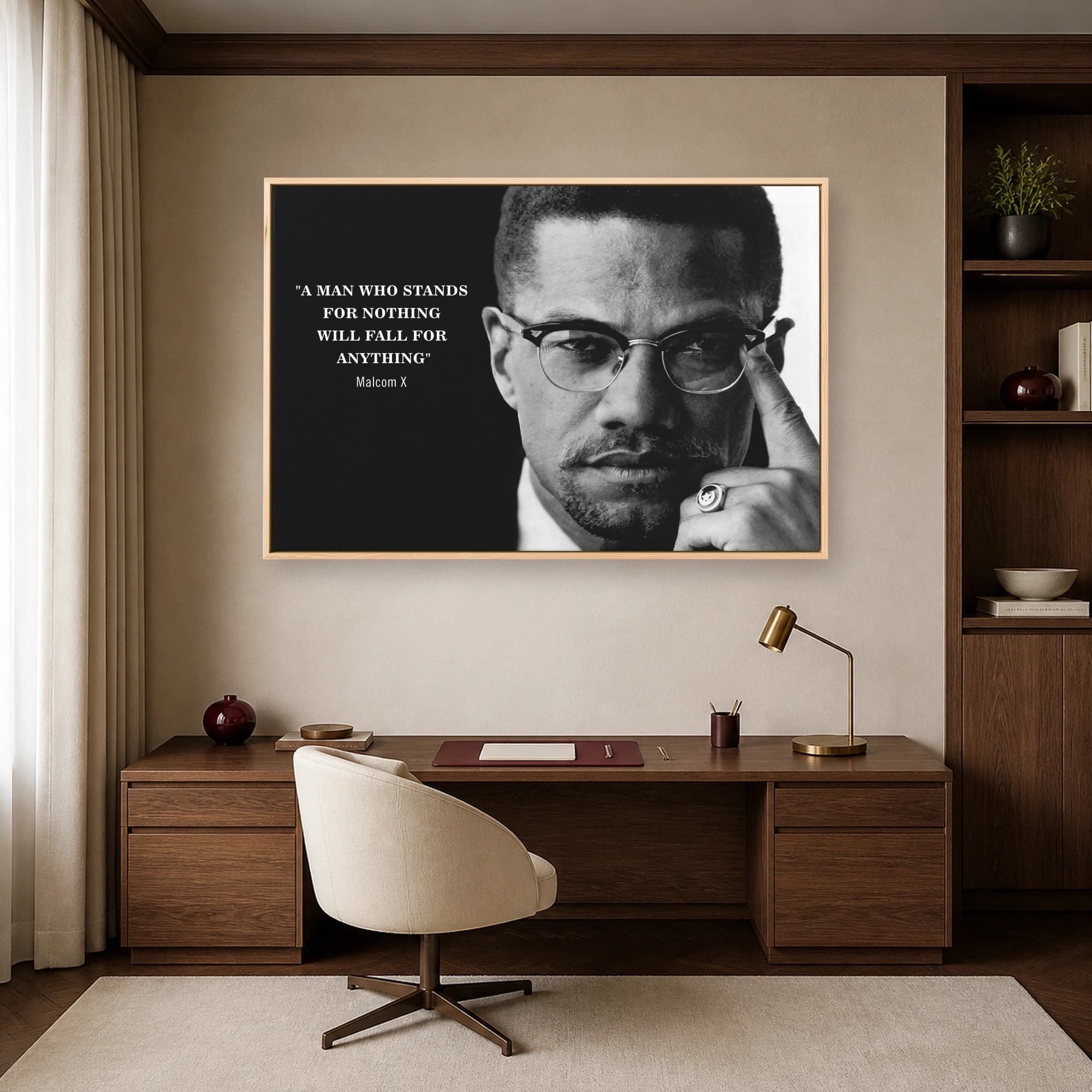 Malcolm X Quote Black and White Wall Art, view 5