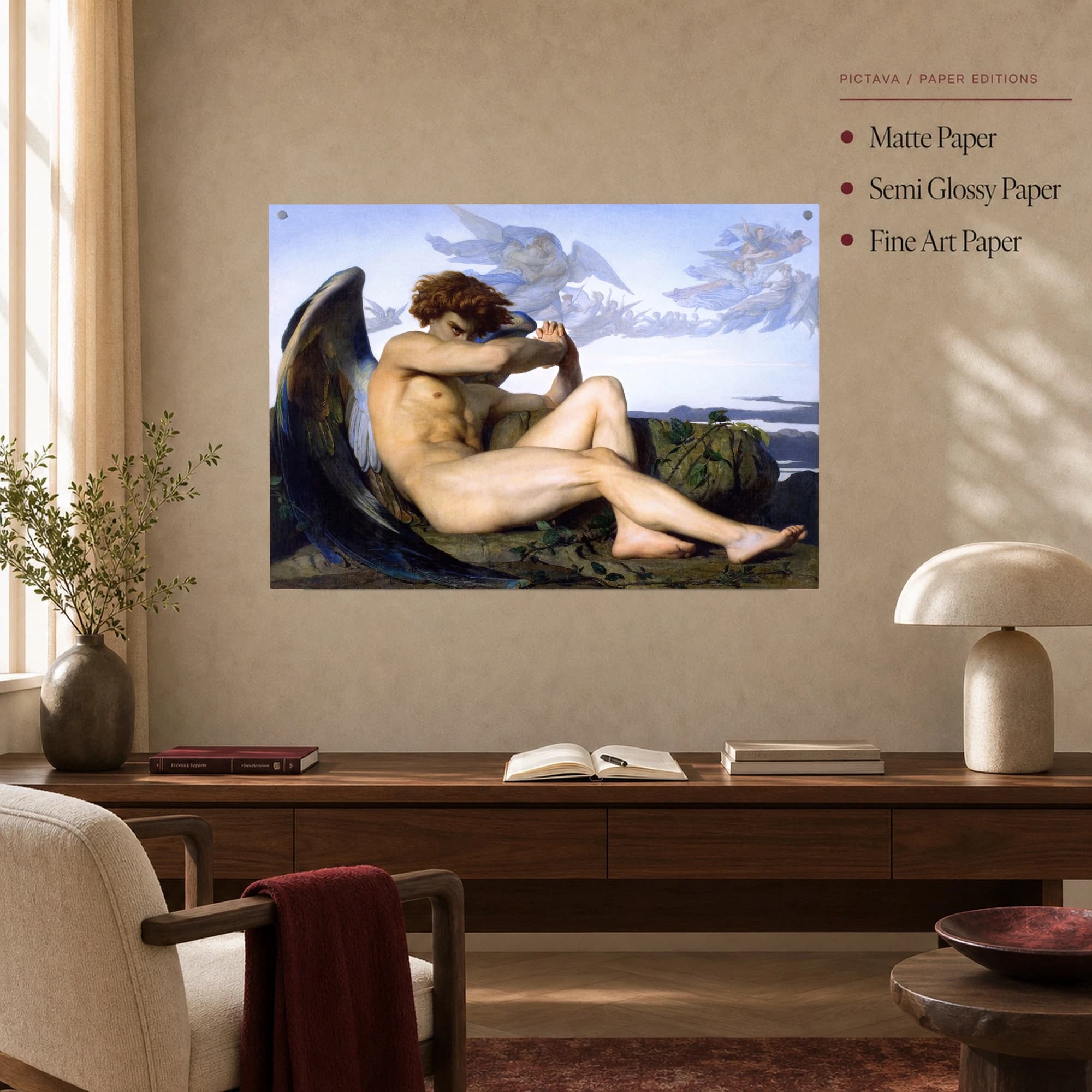 The Fallen Angel Canvas Print by Alexandre Cabanel, view 4