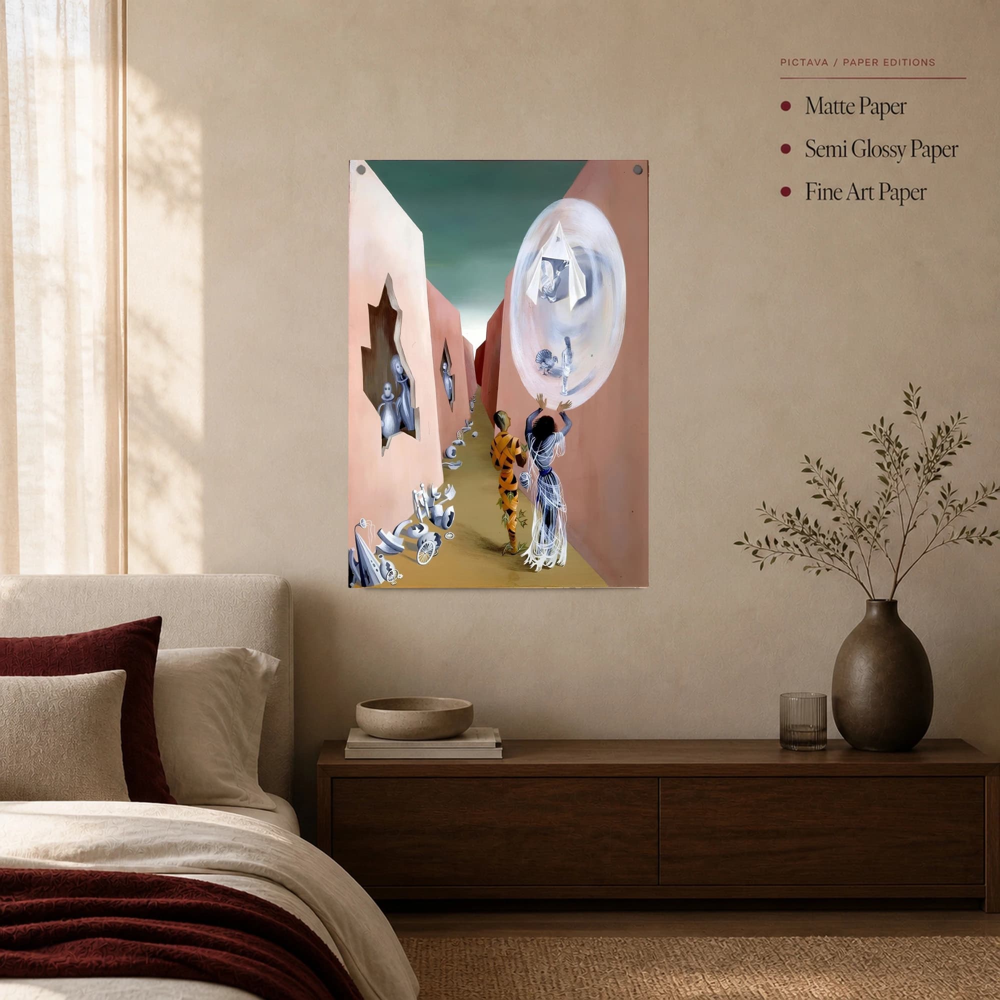 Surrealist Corridor Wall Art Canvas Print, view 4