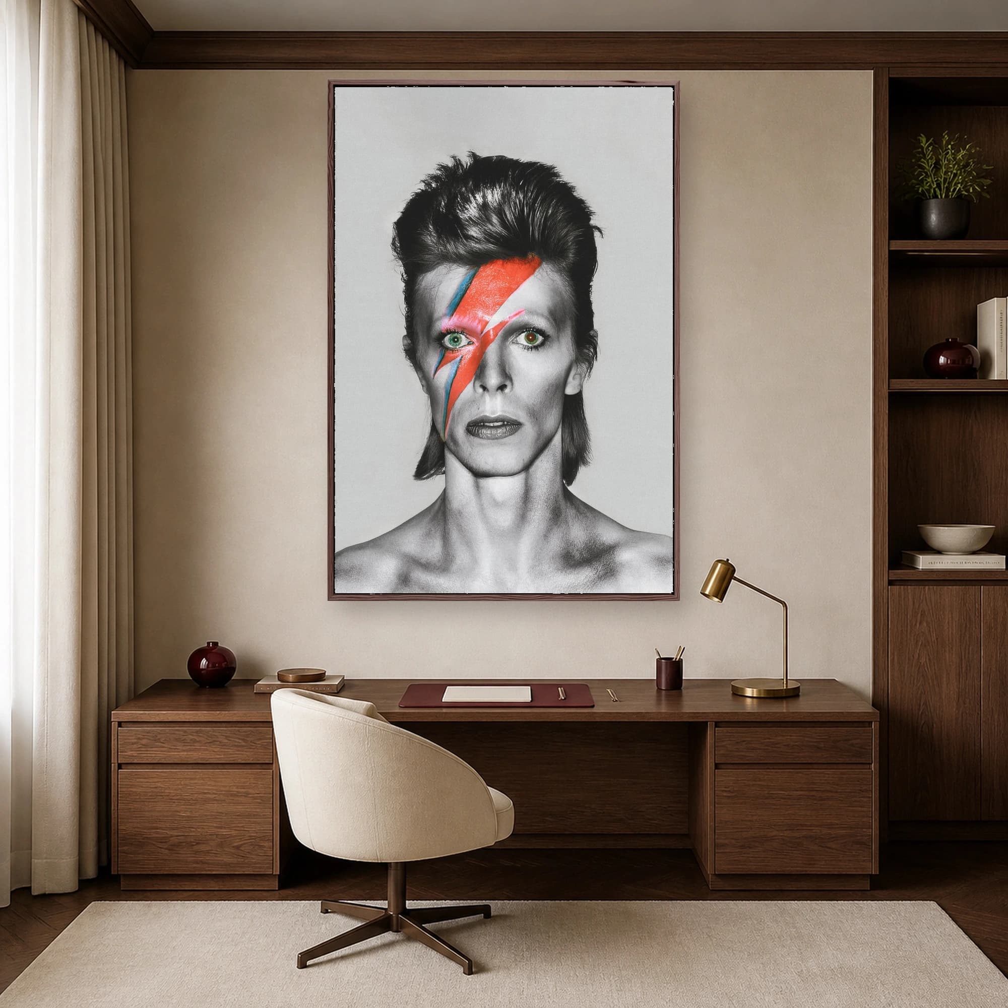David Bowie Lightning Bolt Portrait Canvas Print, view 5
