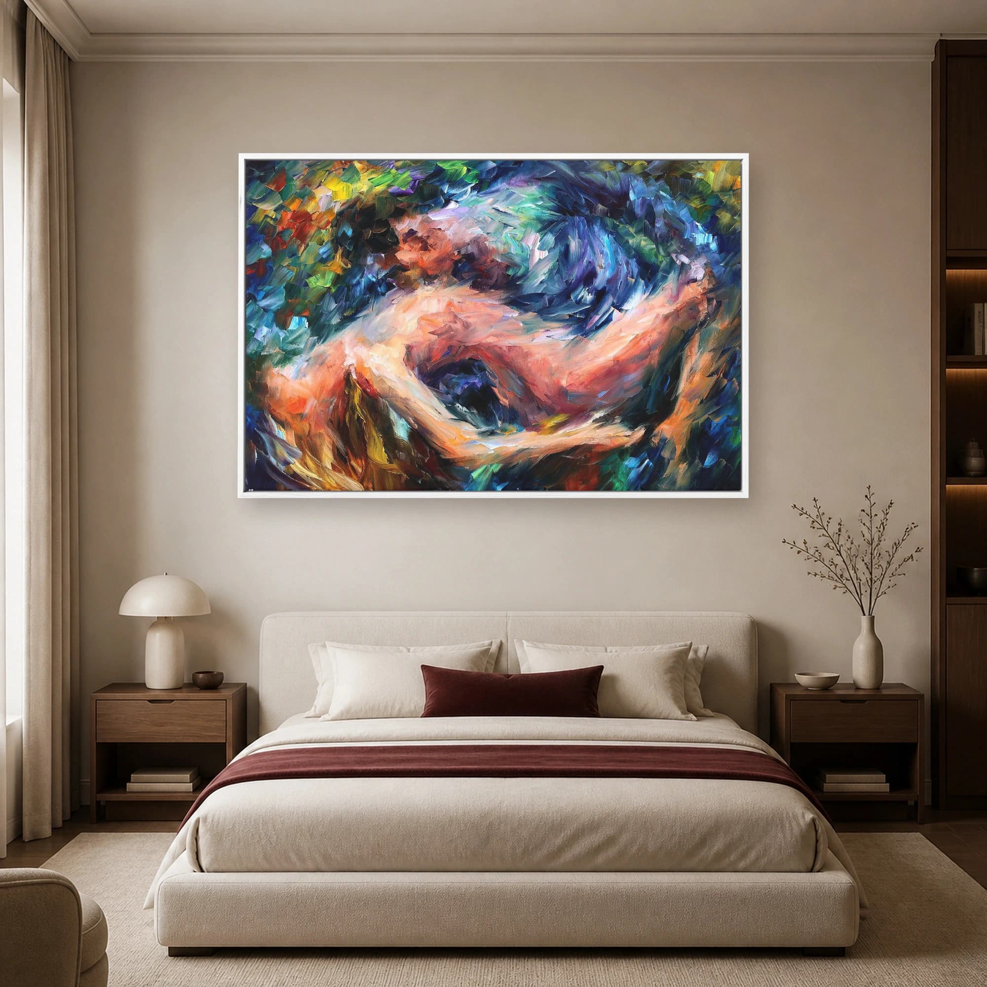 Abstract Embrace Impasto Canvas Print, view 3