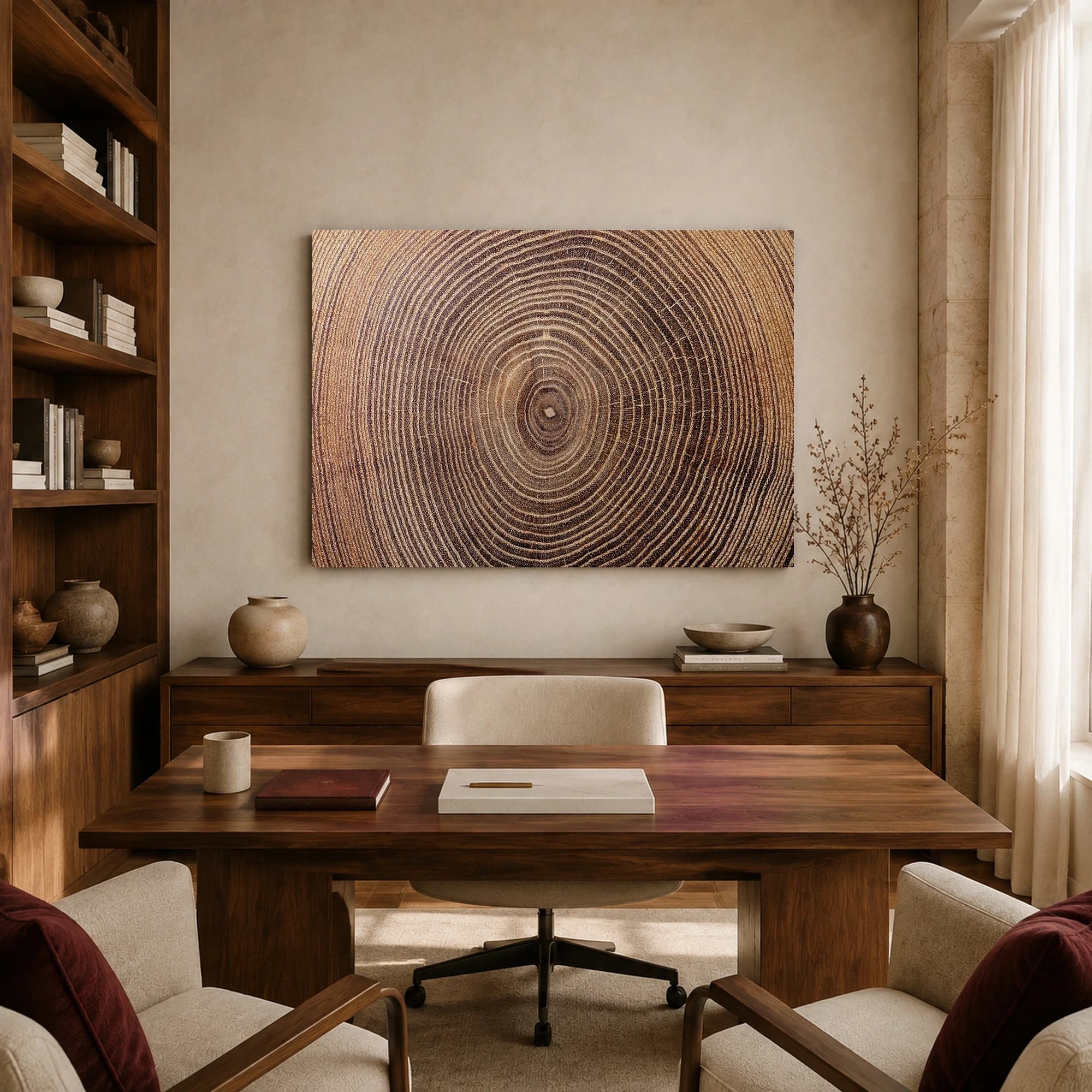 Wooden Growth Rings Natural Tree Cross-Section Wall Art, view 8