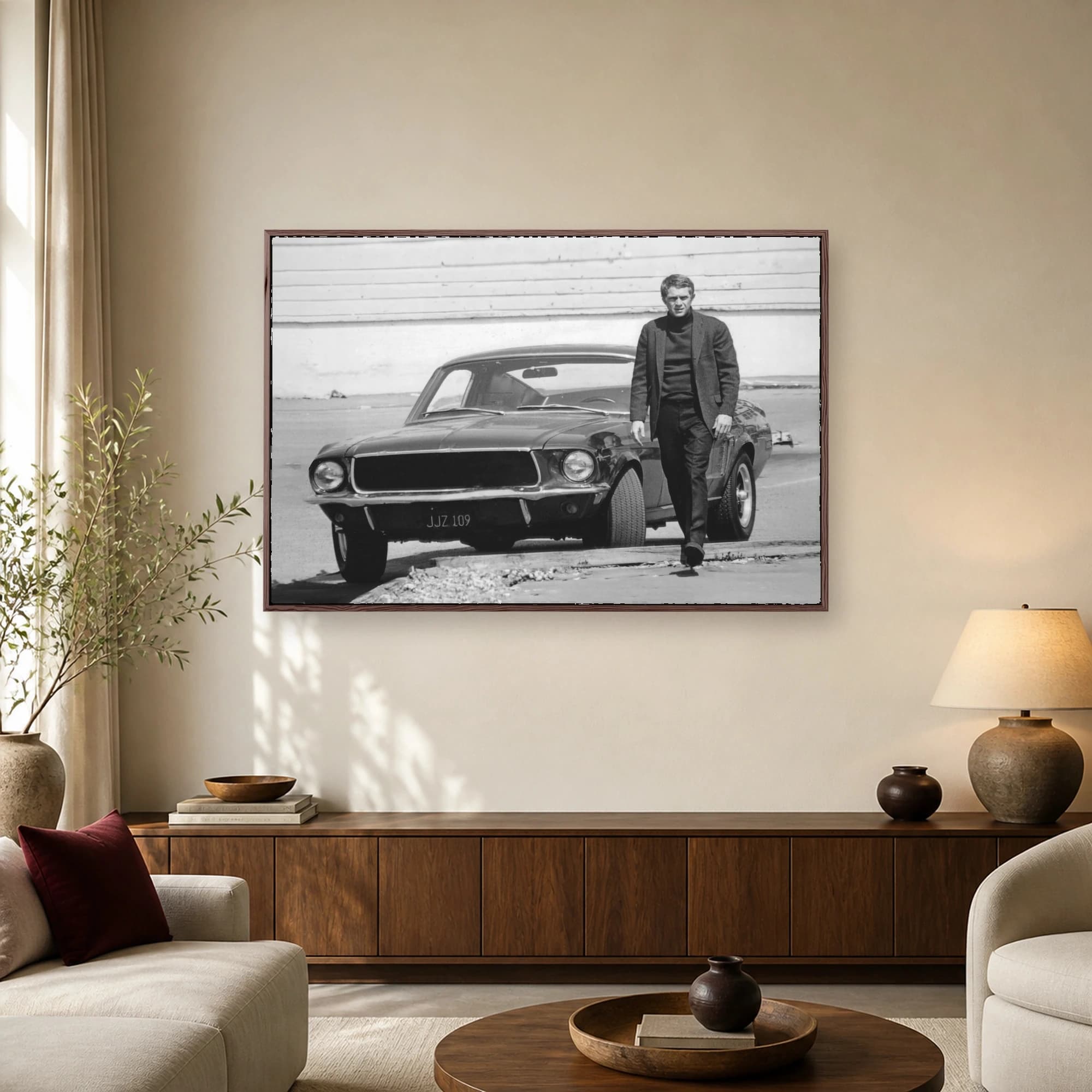 Steve McQueen and Bullitt Mustang Wall Art, view 2