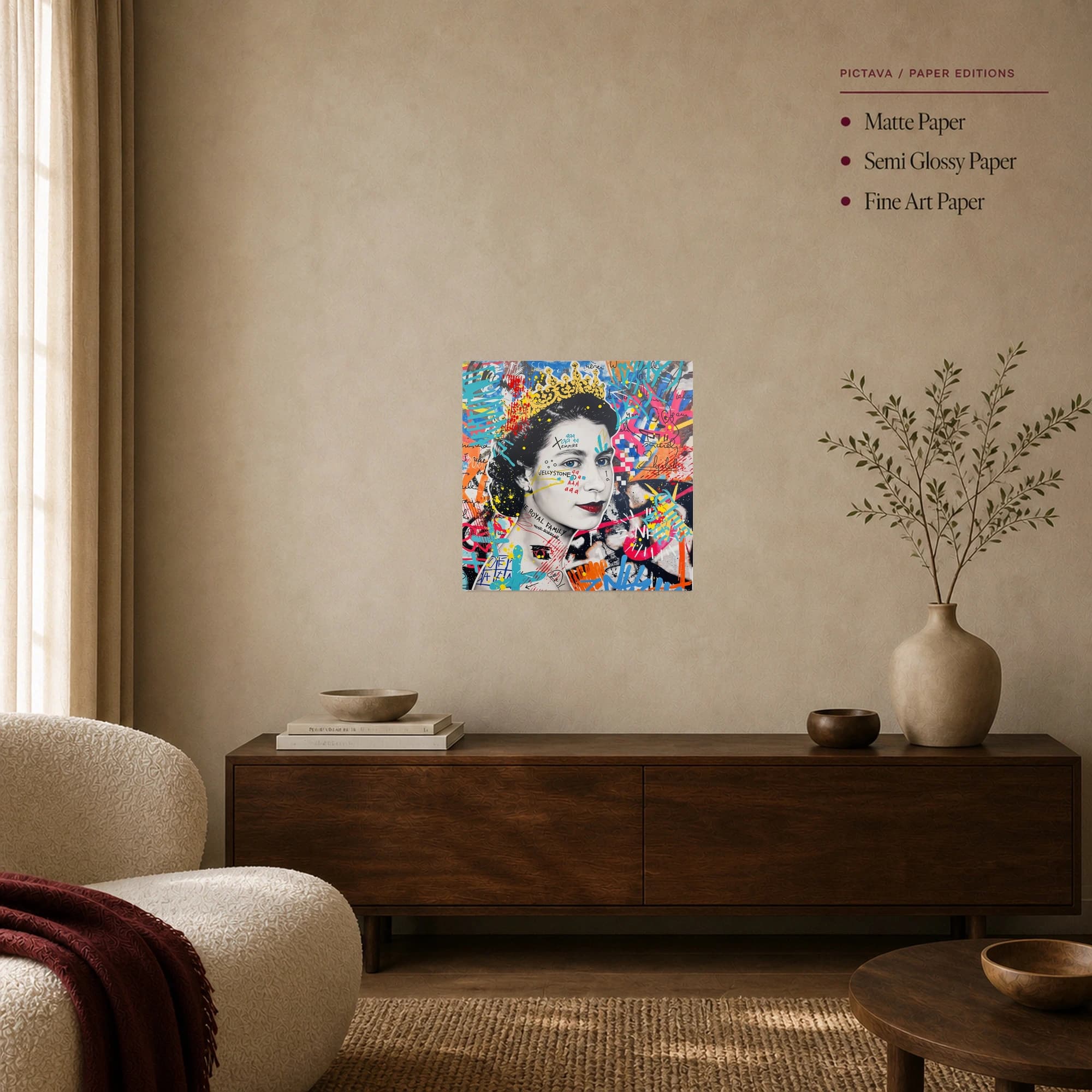 Royal Graffiti Queen Portrait Canvas Print, view 8