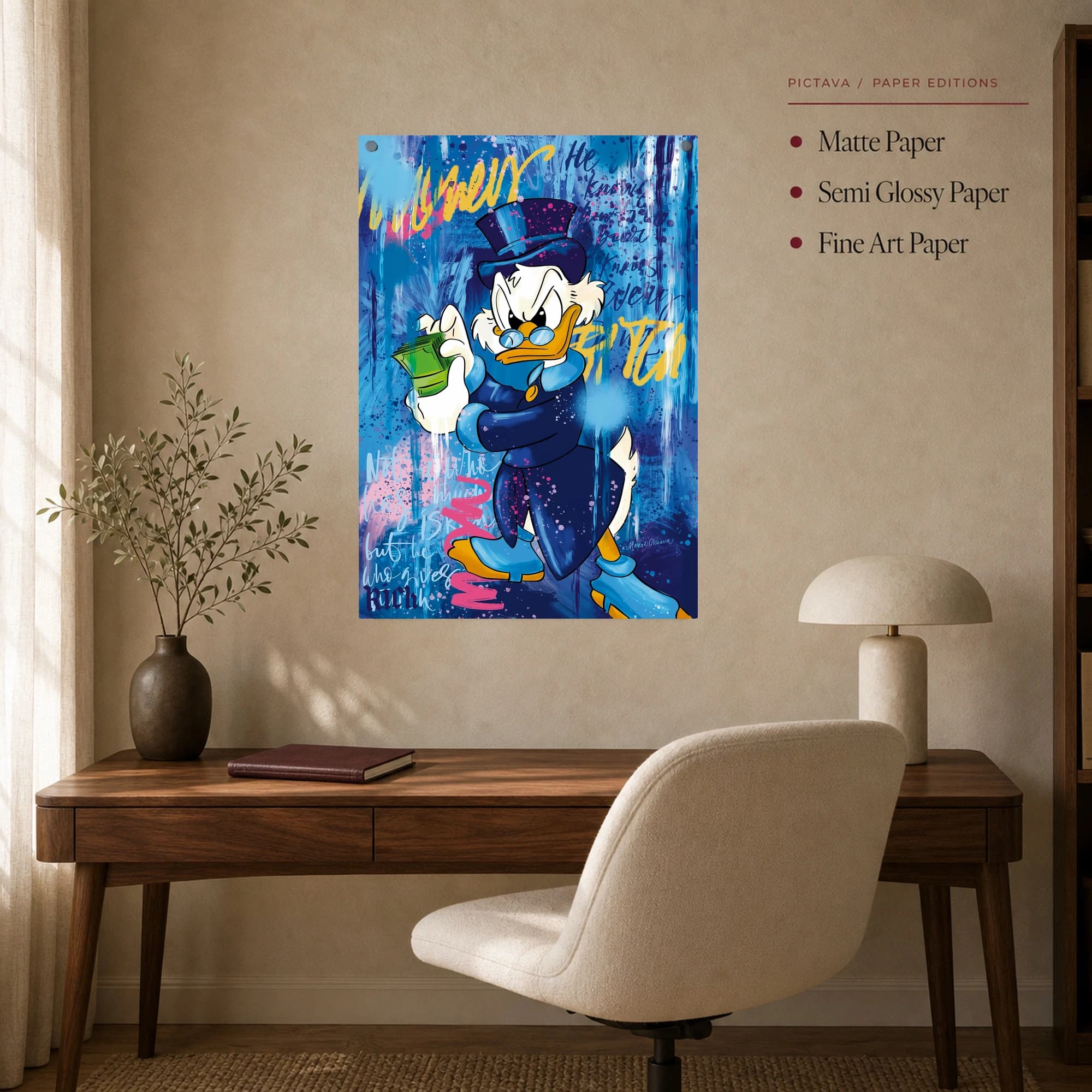 Scrooge McDuck Pop Art Graffiti Canvas, view 7