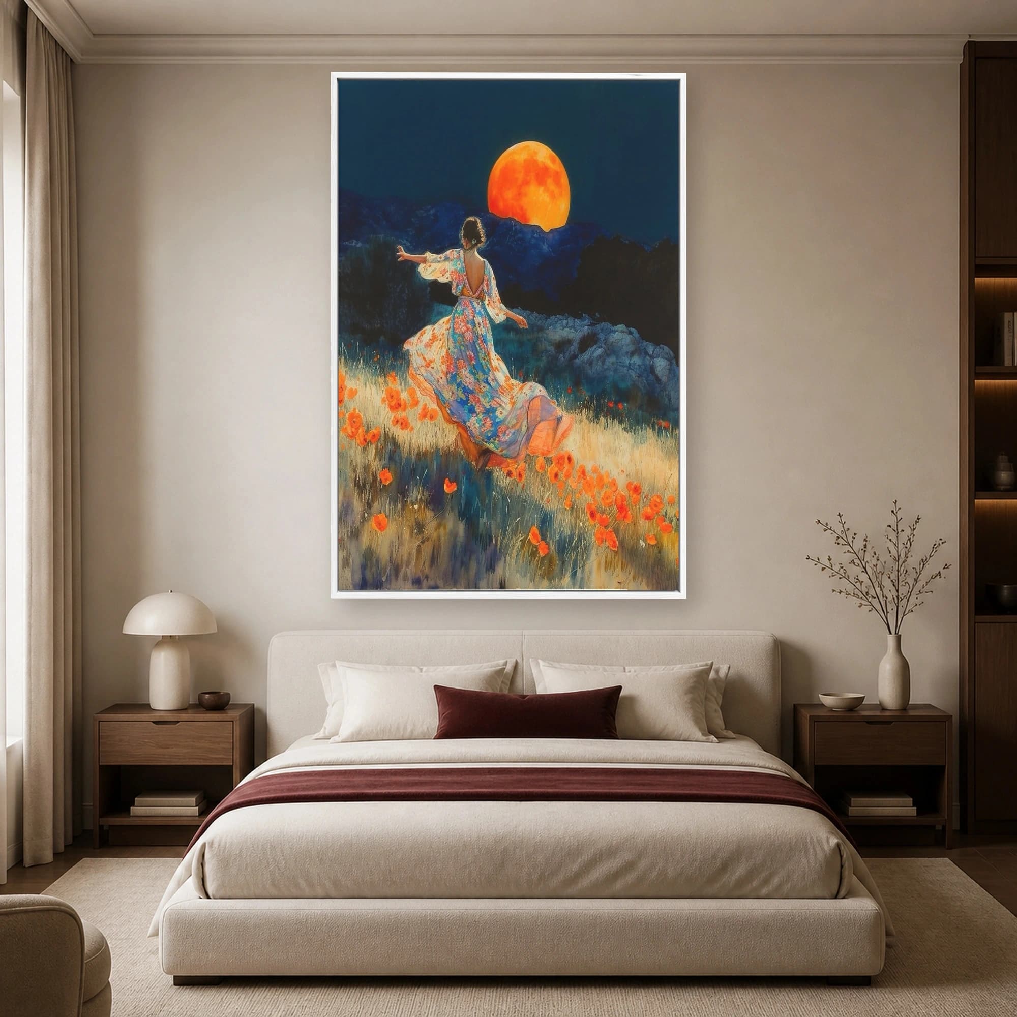 Moonlit Poppies Surreal Art Print, view 3