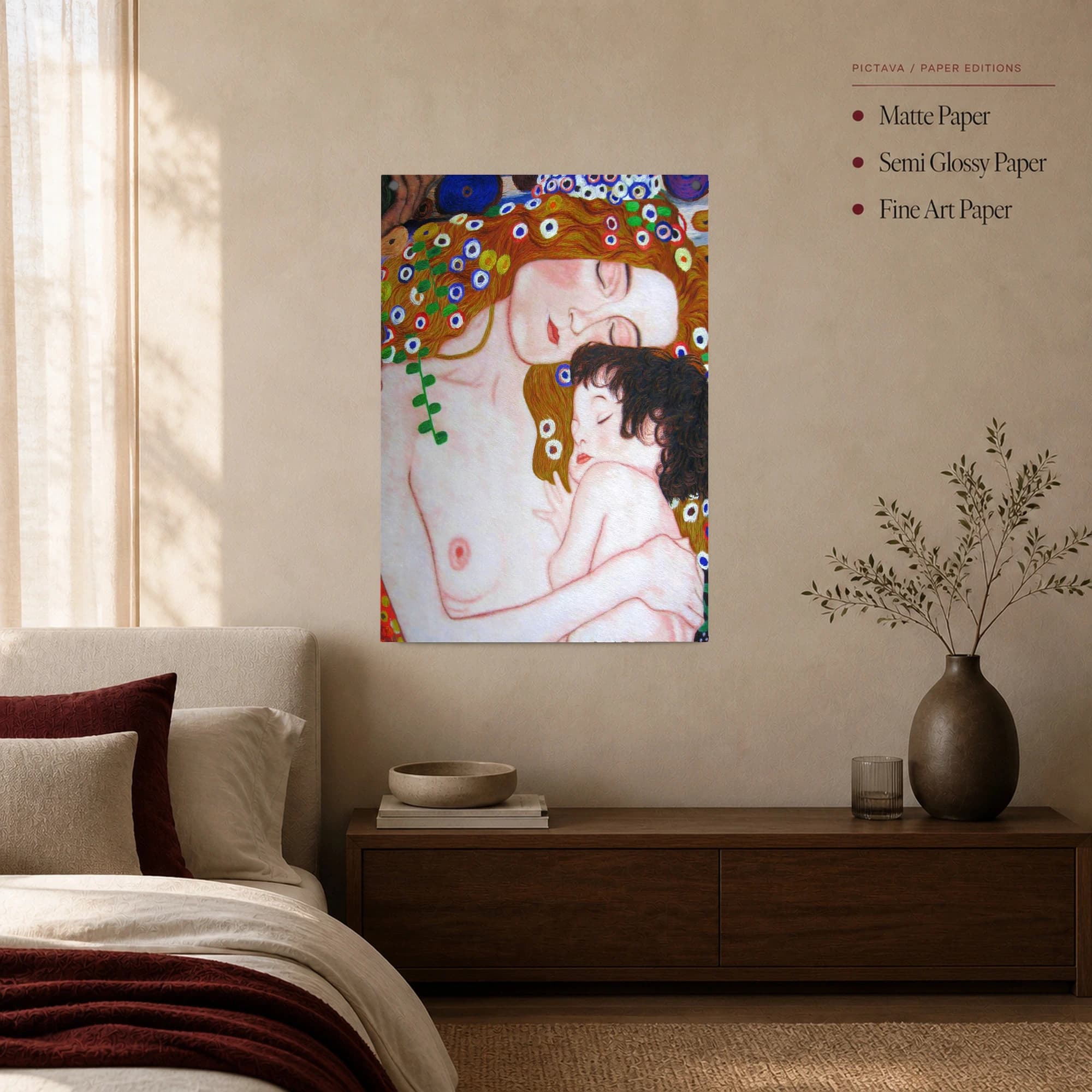Mother and Child Gustav Klimt Style Fine Art Print, view 3