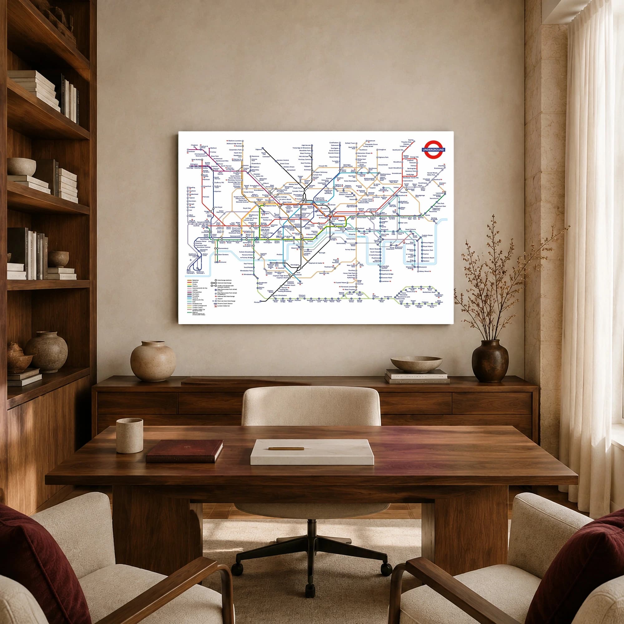 London Underground Transit Map Wall Art, view 8