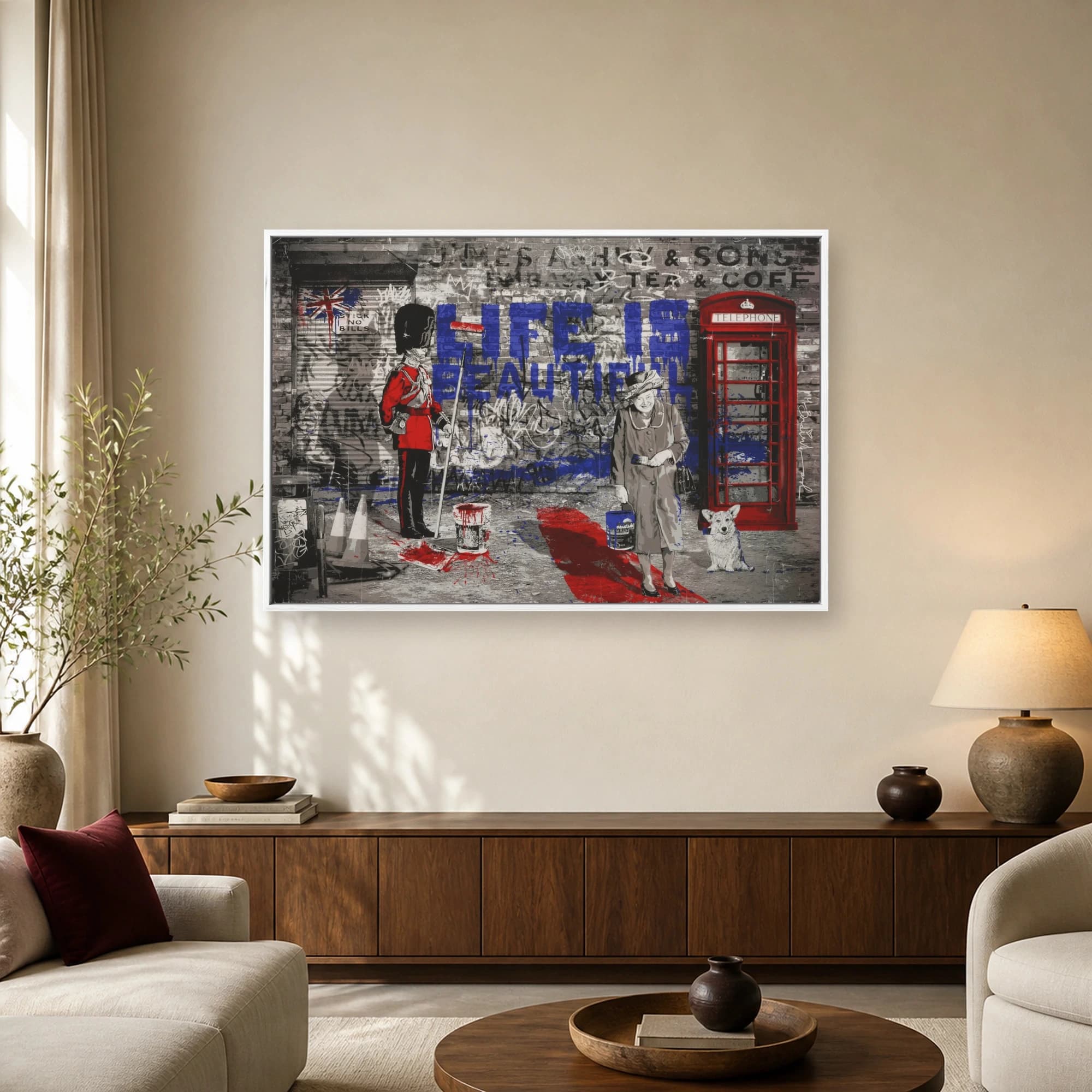 Life is Beautiful British Street Art Canvas, view 2