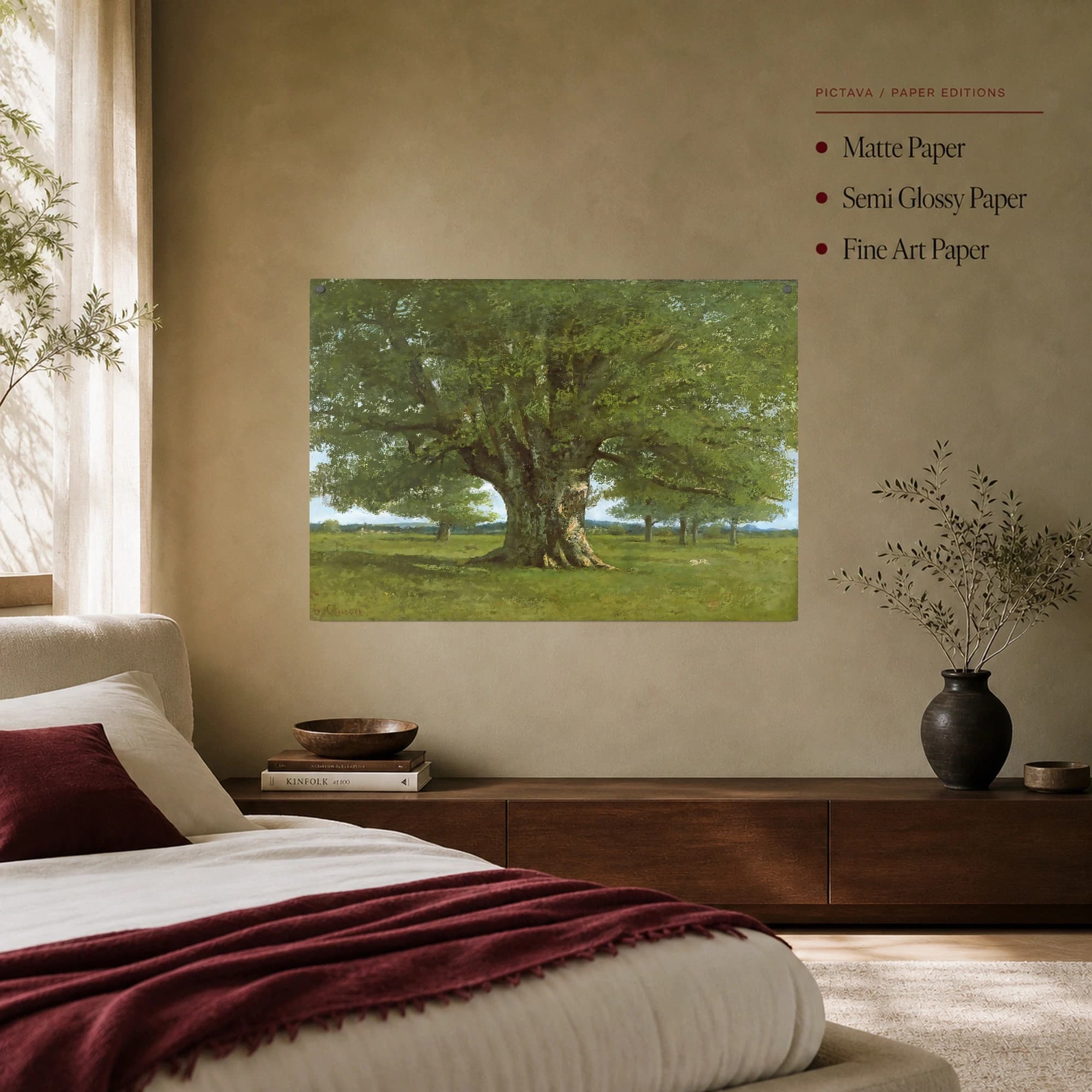 Courbet The Chene de Flagey Tree Canvas Print, view 8
