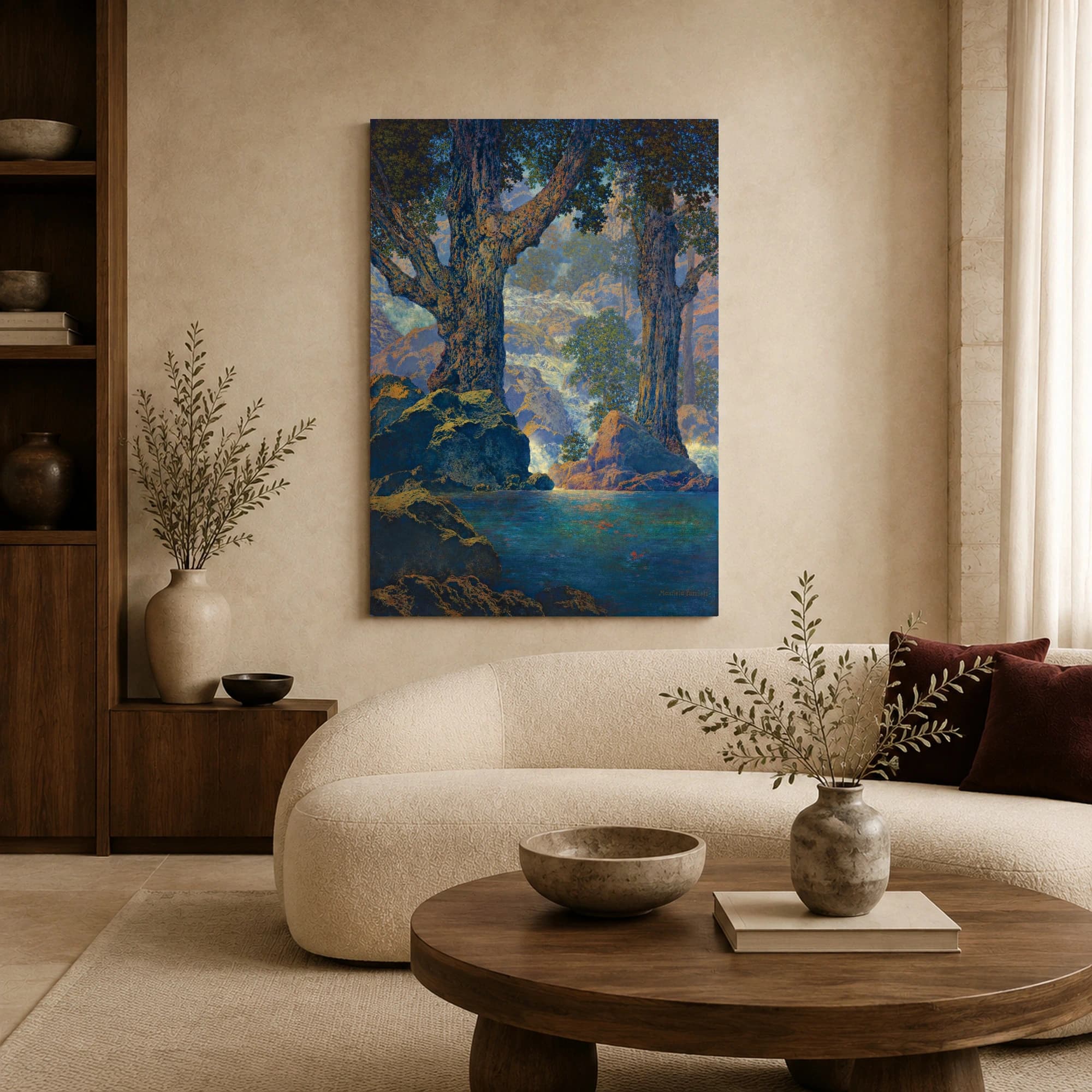 The Waterfall by Maxfield Parrish Framed Canvas Art, view 5