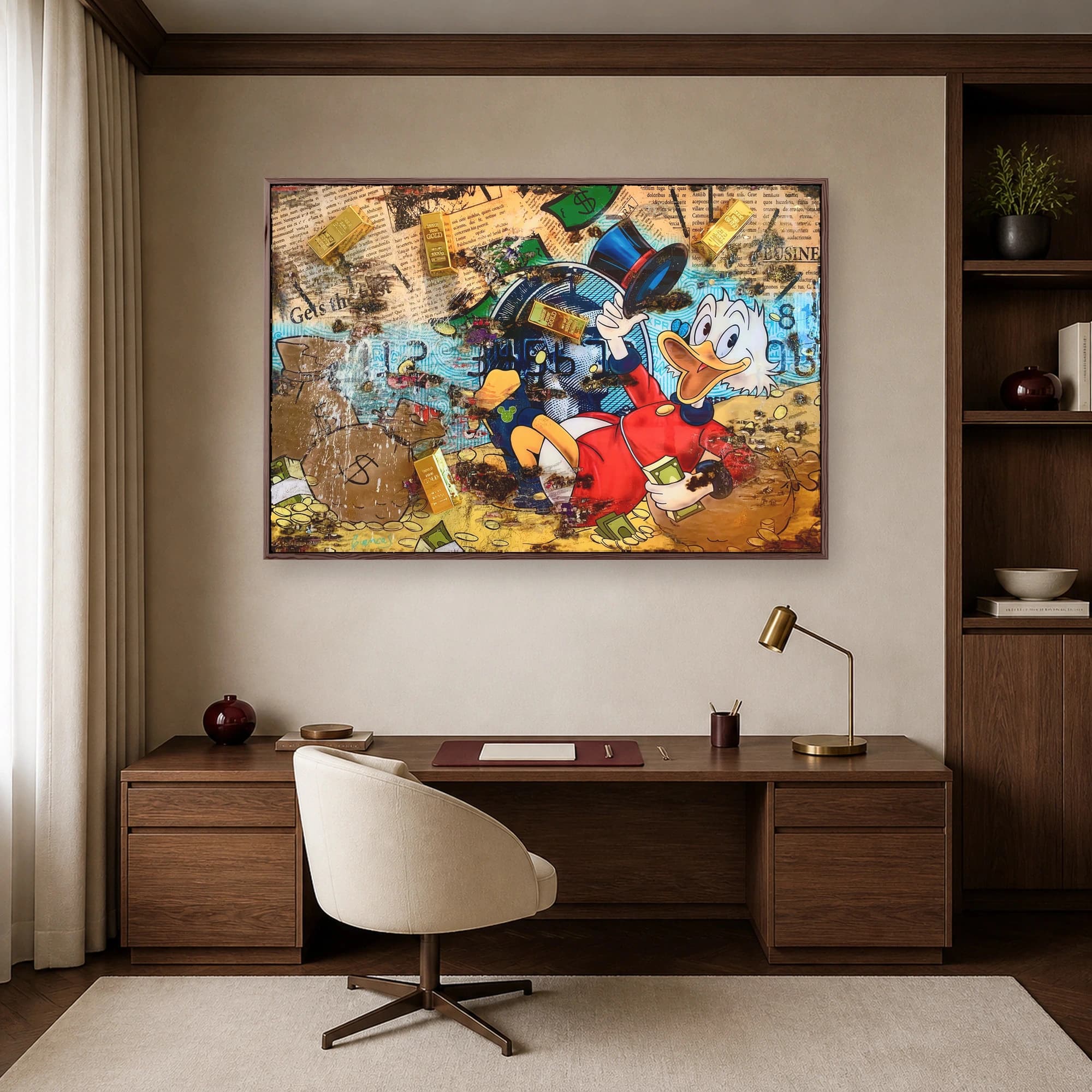 Golden Wealth Pop Art Mixed Media Canvas Print, view 6