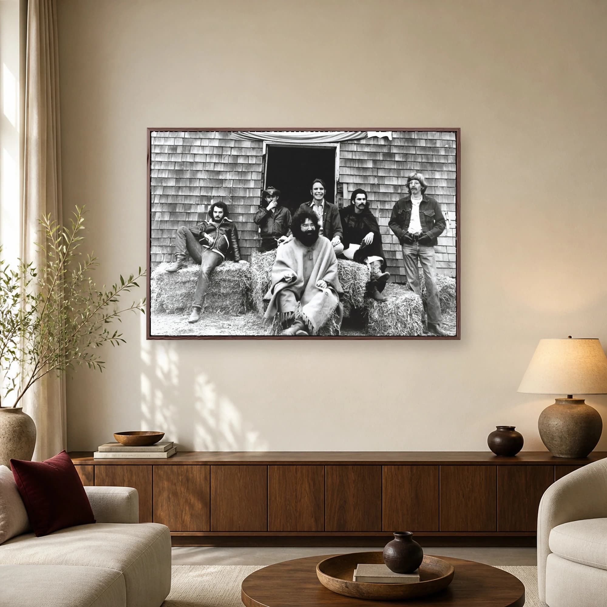 Grateful Dead Vintage Barn Band Portrait Canvas Print, view 2