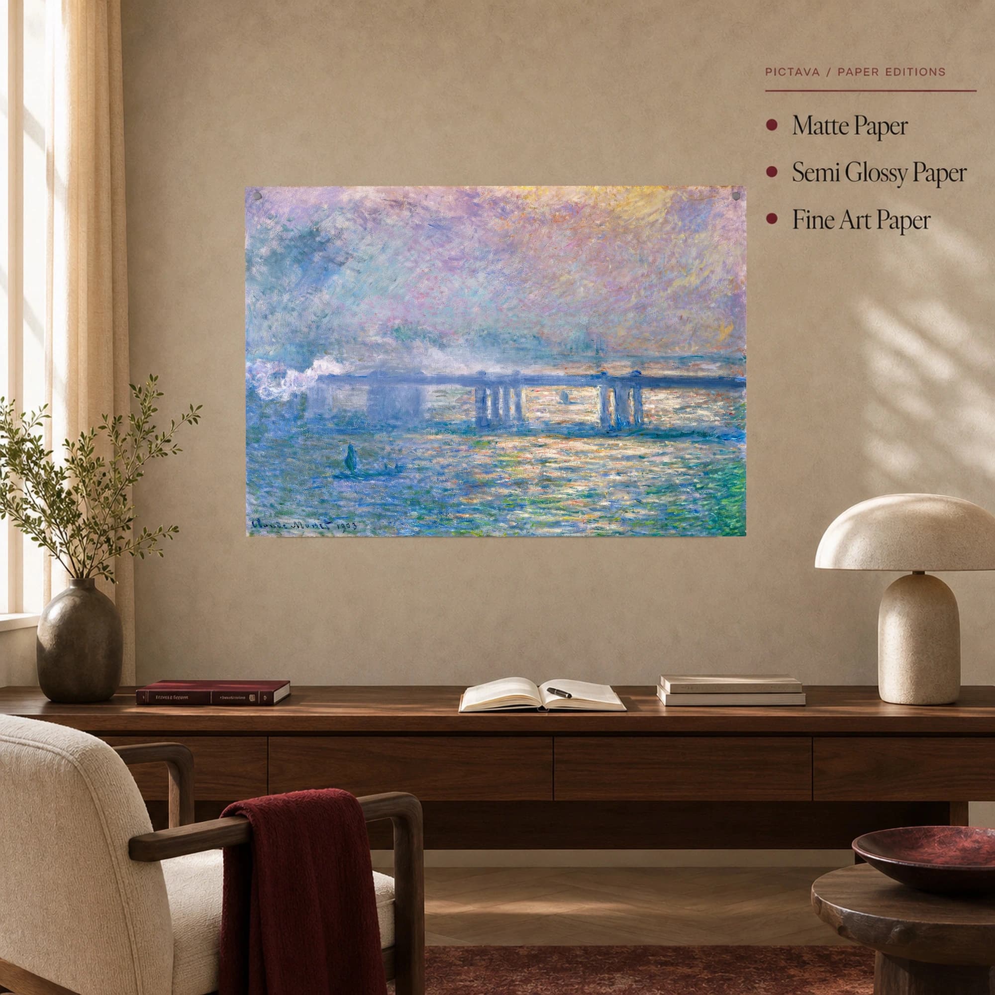 Charing Cross Bridge Canvas Print by Claude Monet, view 4