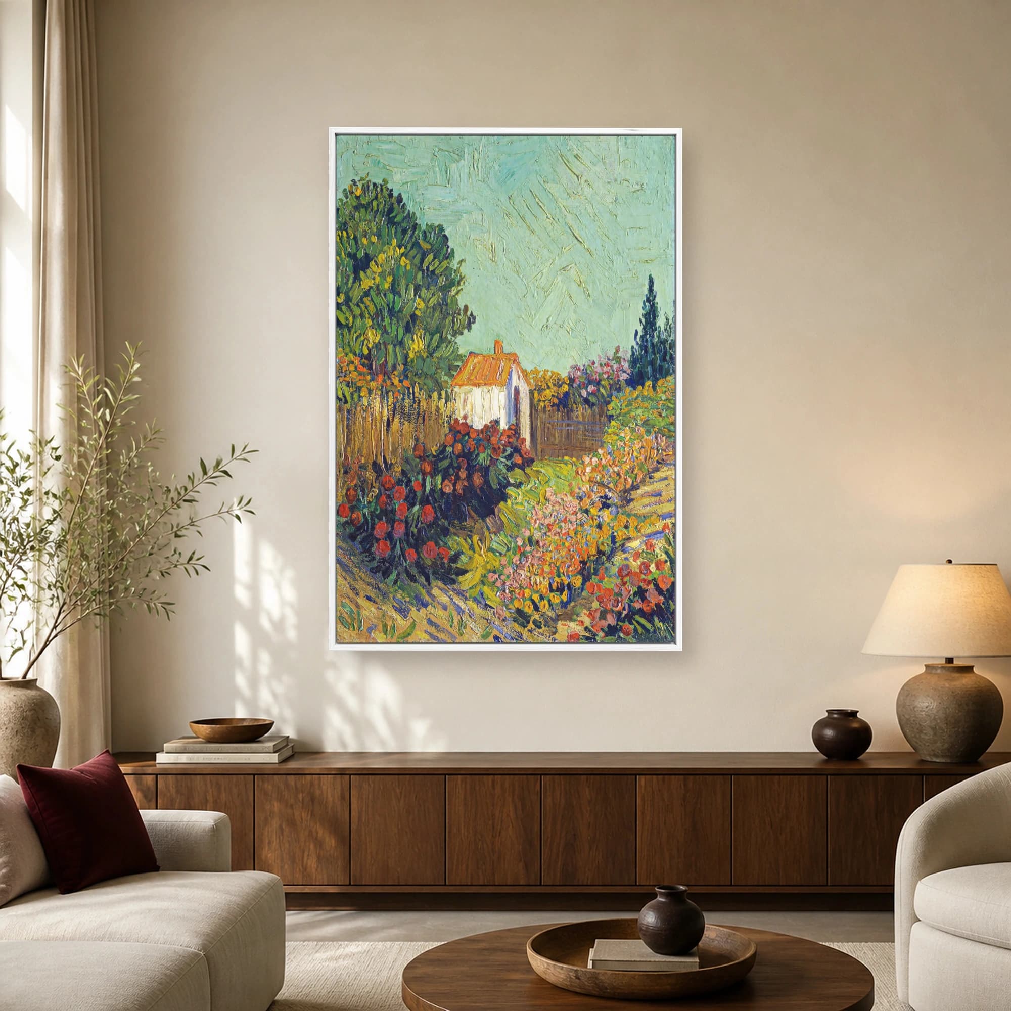 Post-Impressionist Garden Cottage Landscape Wall Art, view 2