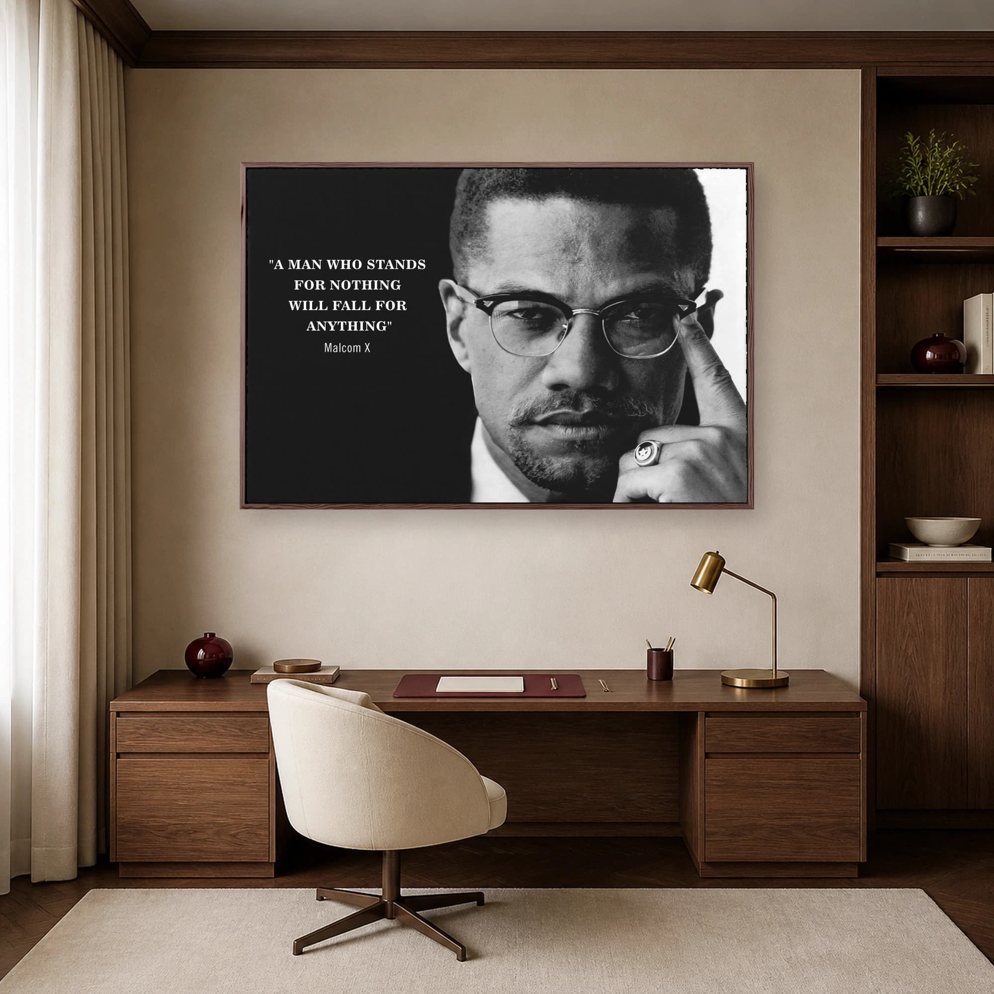 Malcolm X Quote Black and White Wall Art, view 7