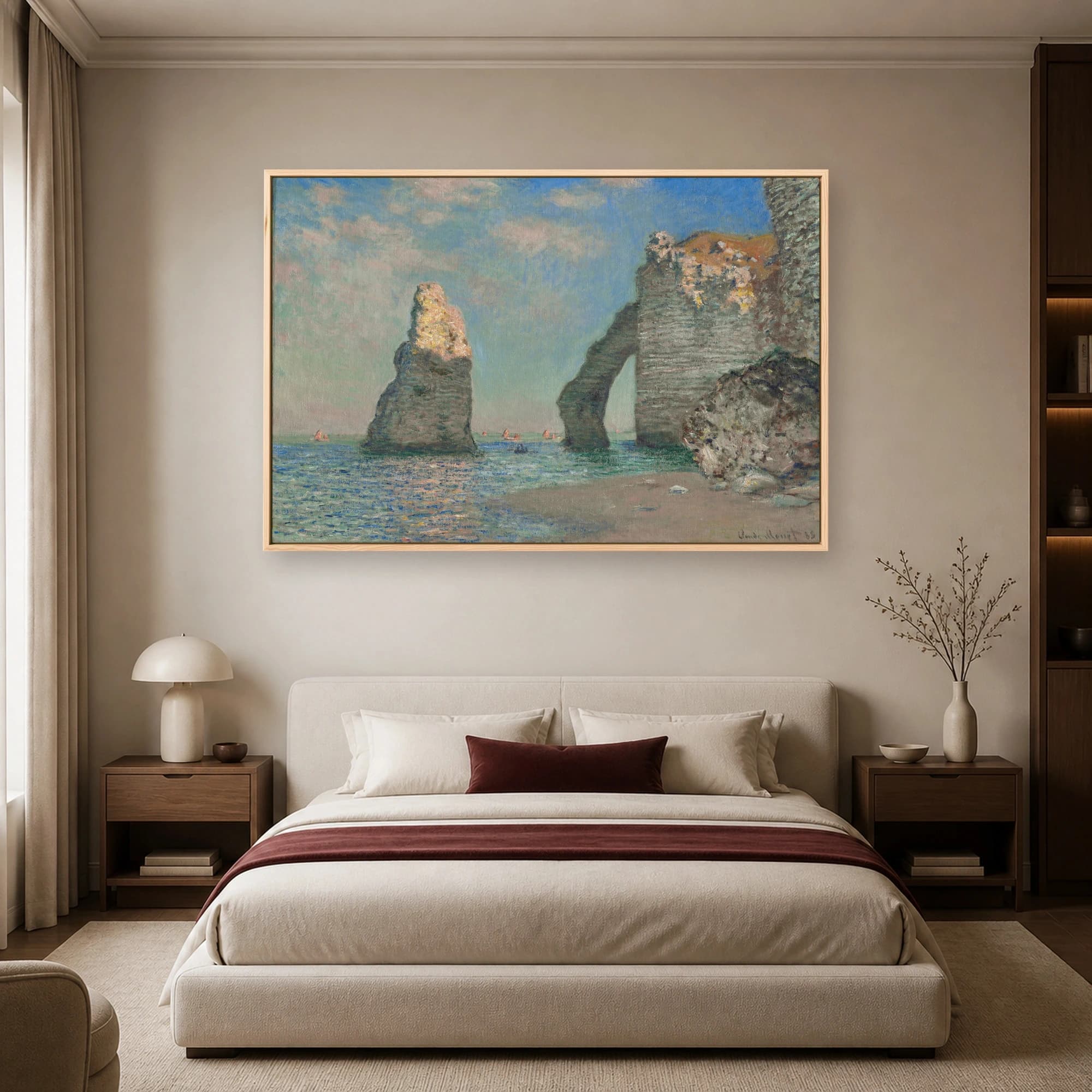 Monet The Cliffs at Etretat Canvas Print, view 5