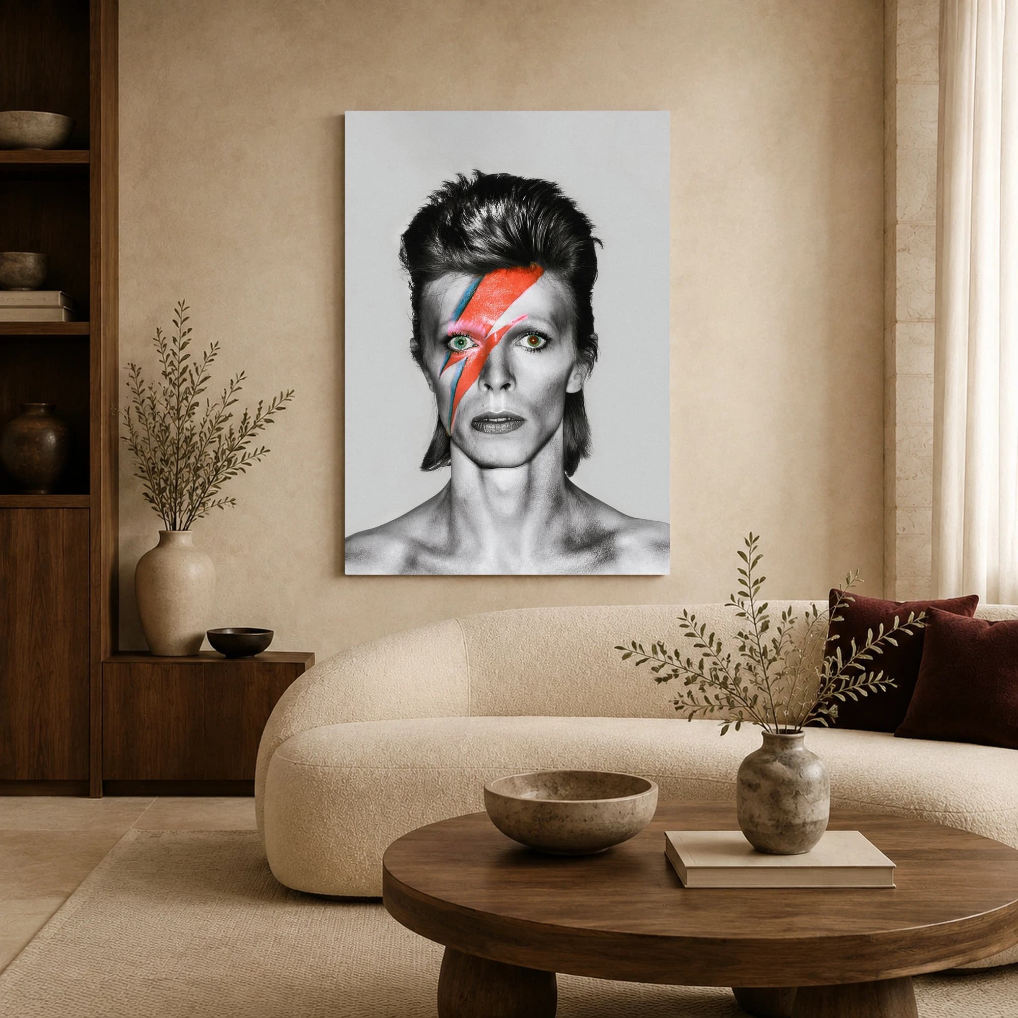 David Bowie Lightning Bolt Portrait Canvas Print, view 6