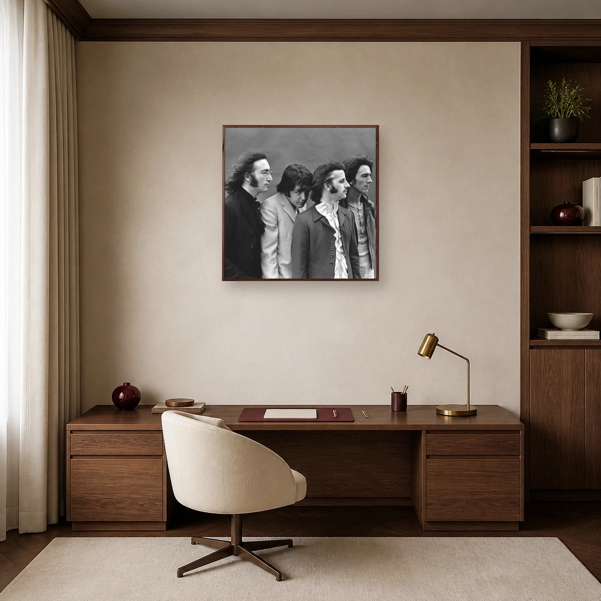 The Beatles Classic Black and White Portrait Wall Art, view 7