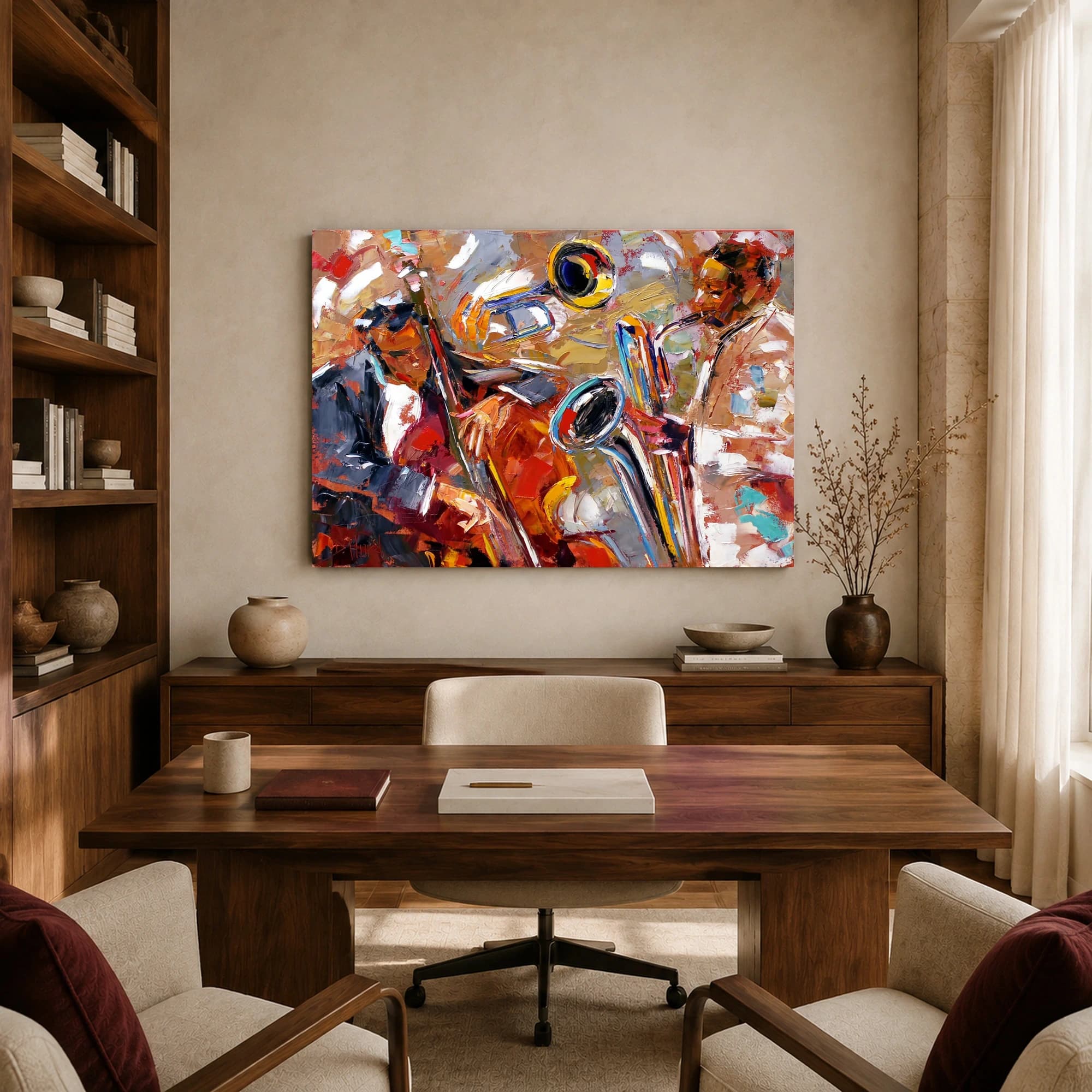 Textured Jazz Band Impasto Canvas Print, view 8