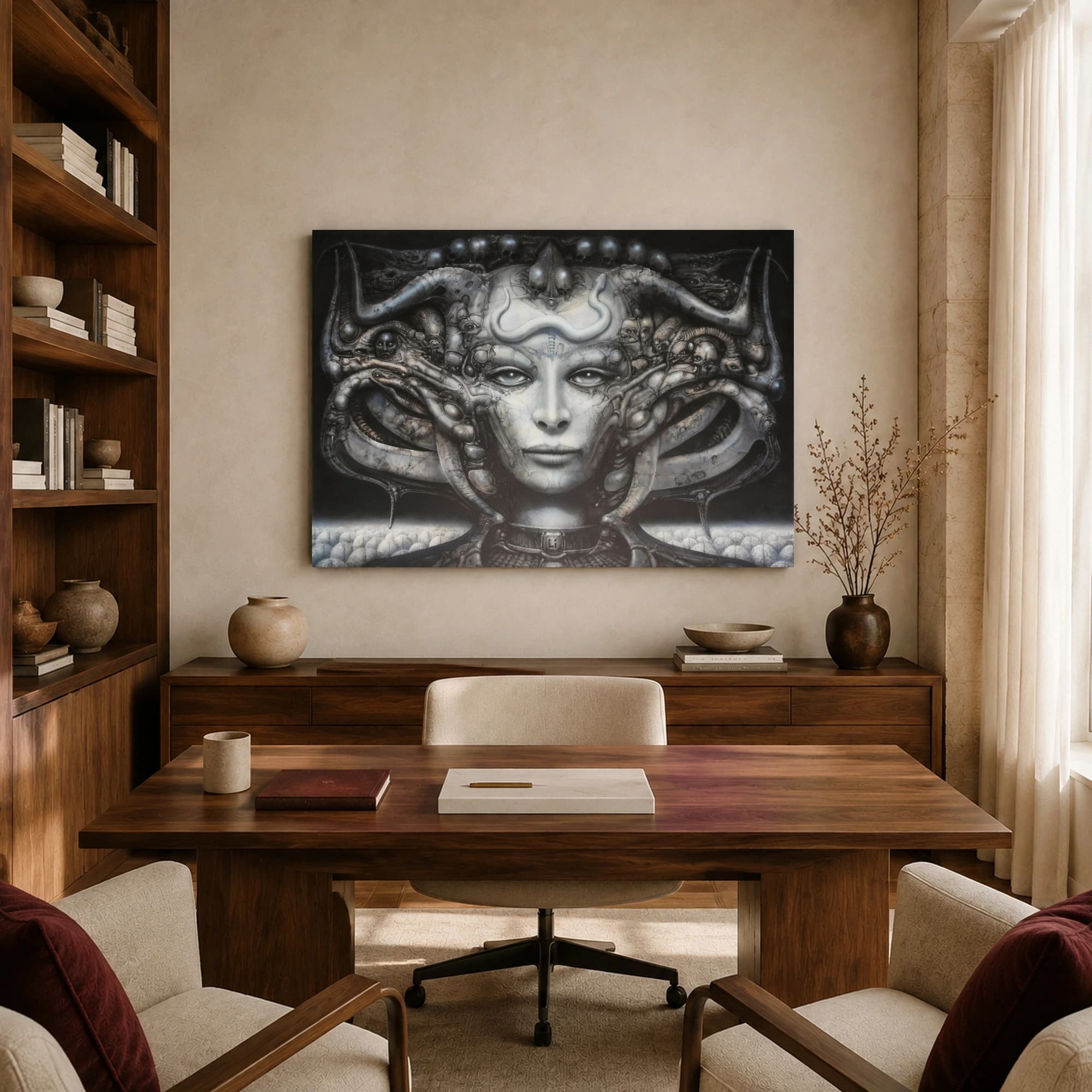 Biomechanical Surrealist Portrait Canvas Print, view 8