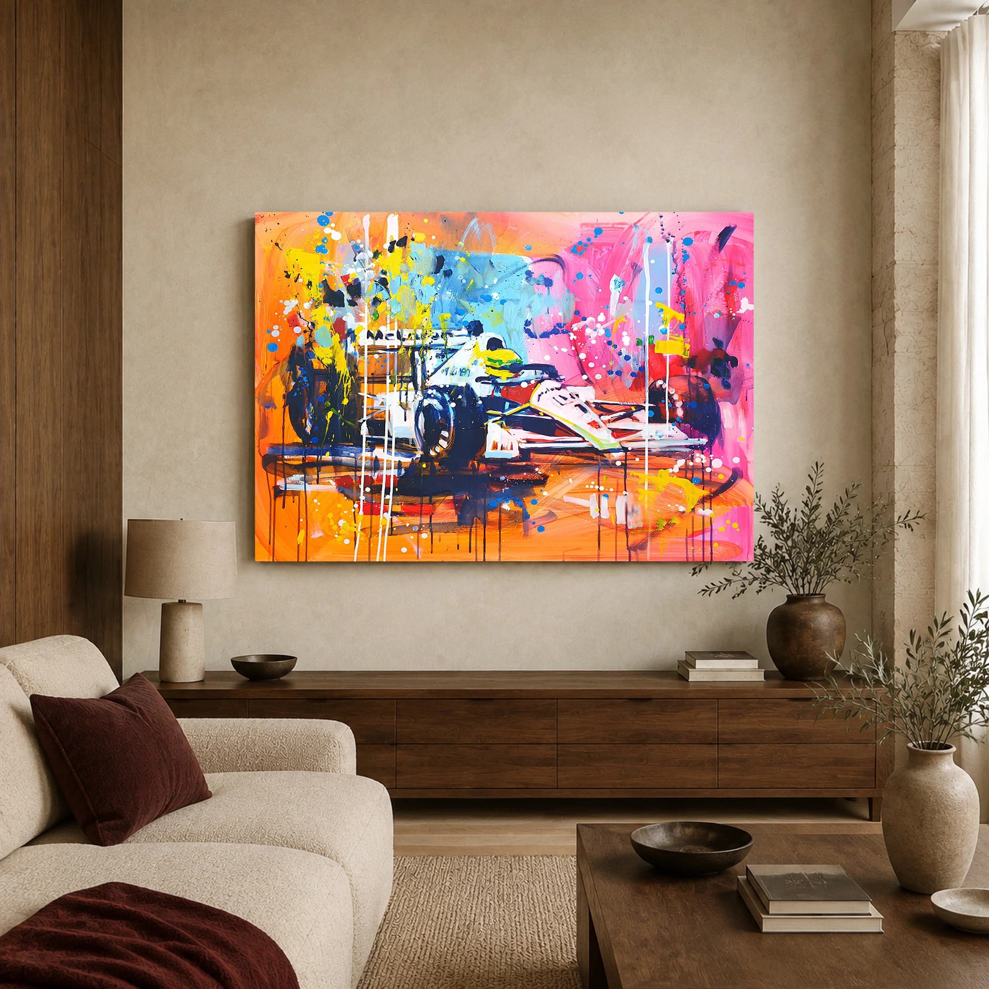 Ayrton Senna McLaren F1 Abstract Racing Wall Art, view 3