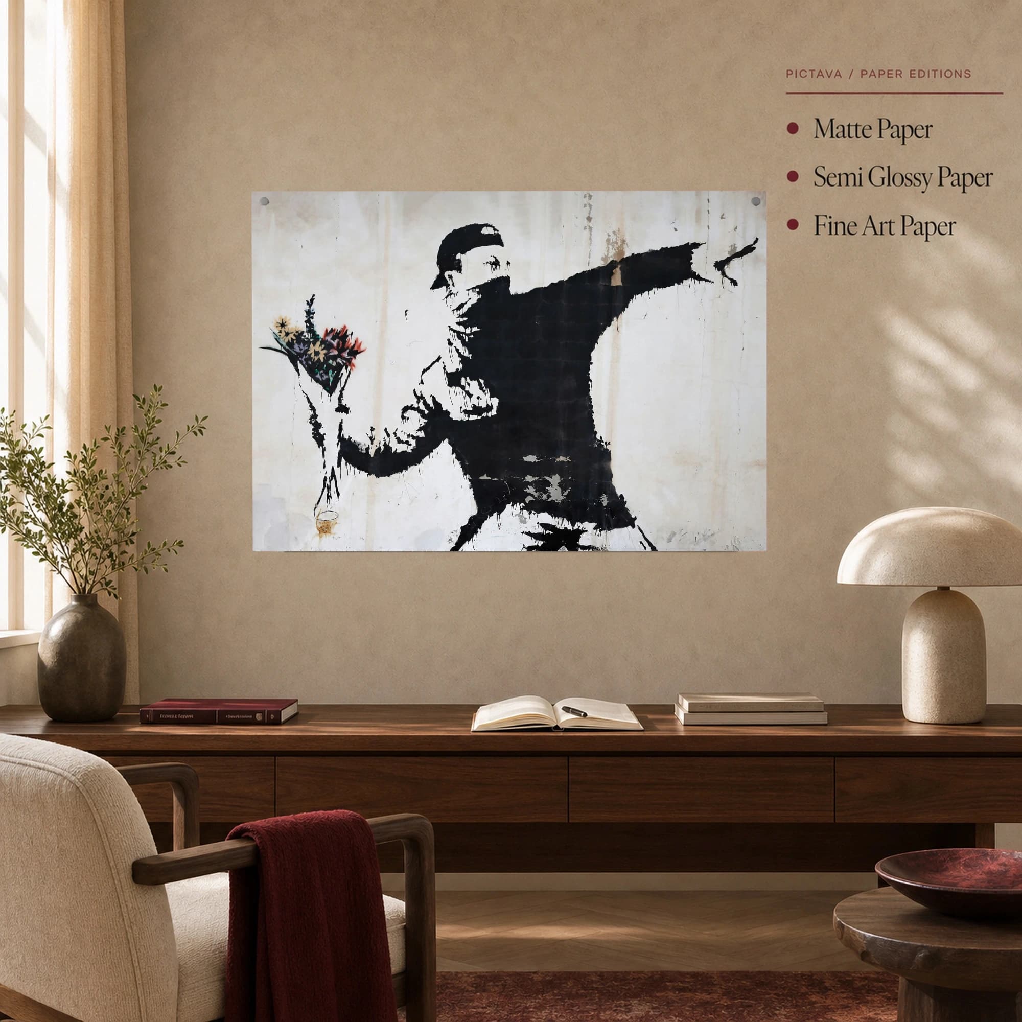 Flower Thrower Street Art Canvas Print, view 4