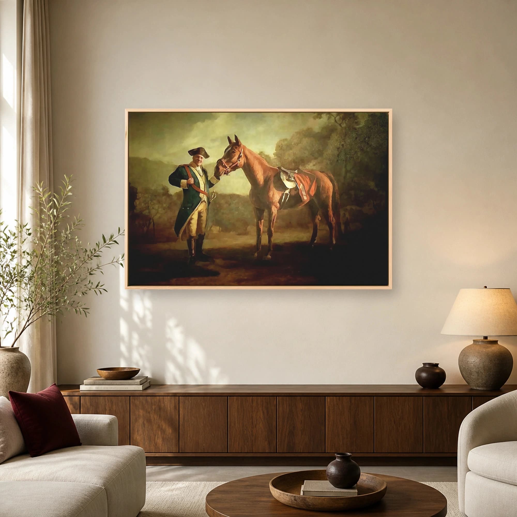 18th Century Officer Equestrian Portrait Wall Art Canvas Print, view 2