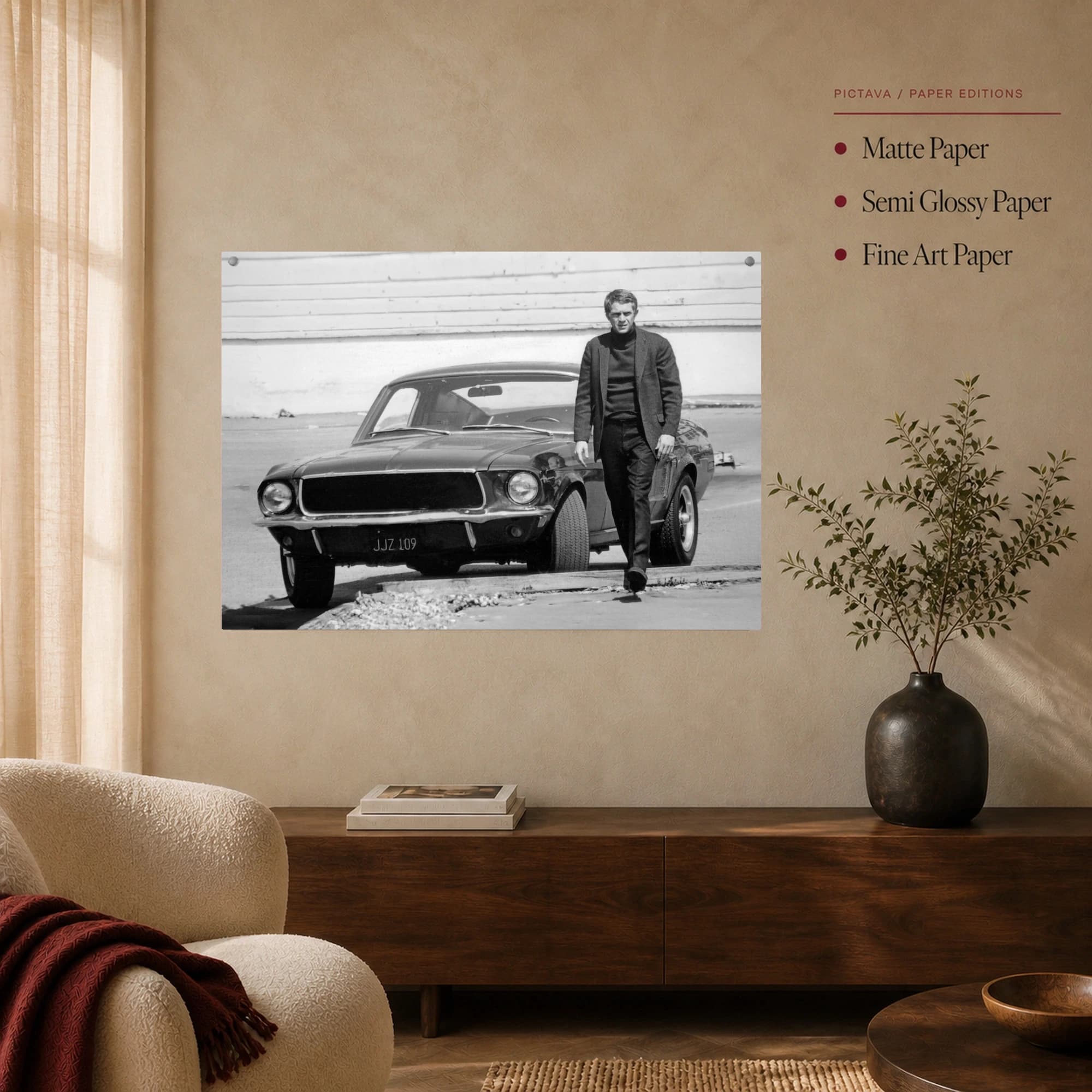 Steve McQueen and Bullitt Mustang Wall Art, view 5
