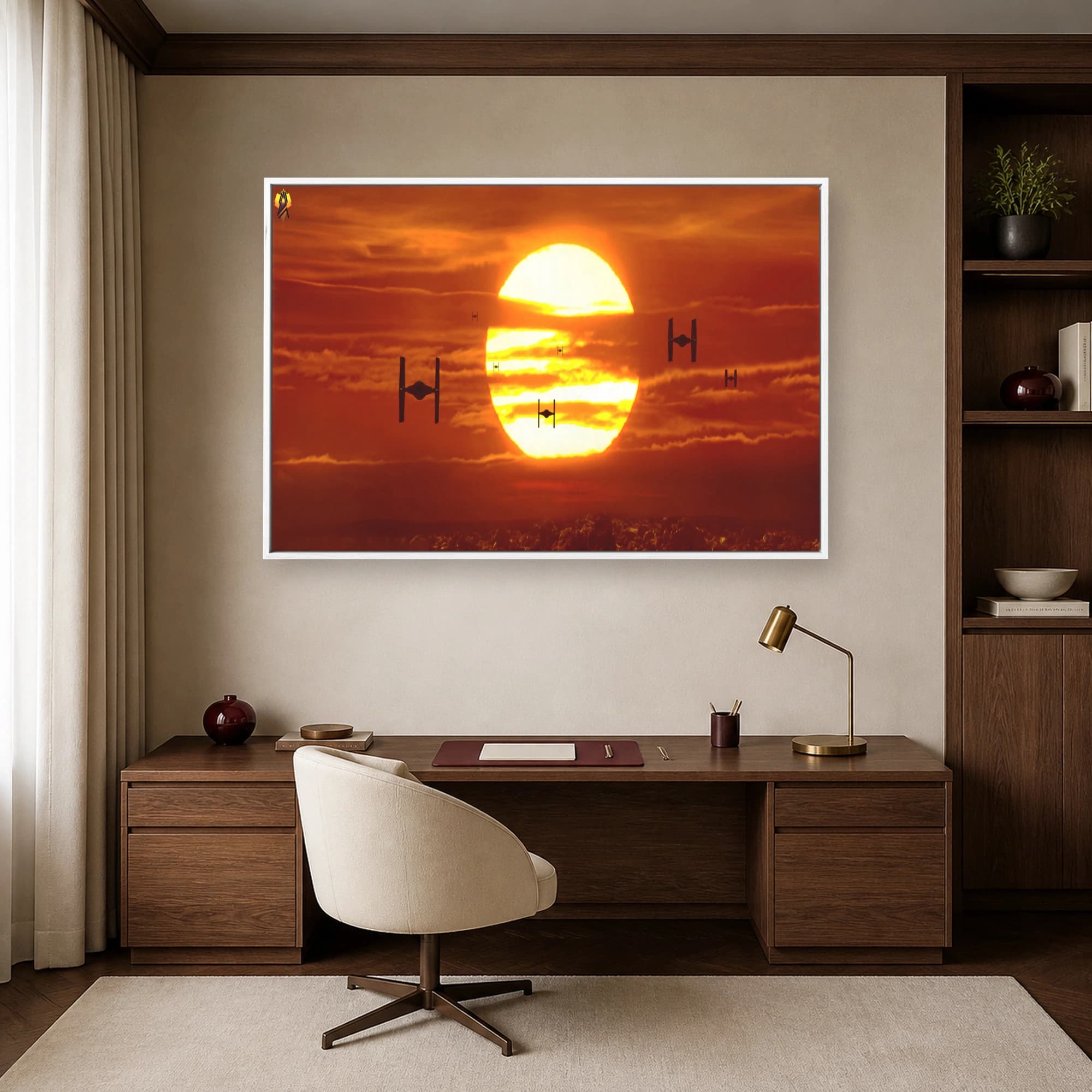 TIE Fighter Sunset Sci-Fi Wall Art, view 3
