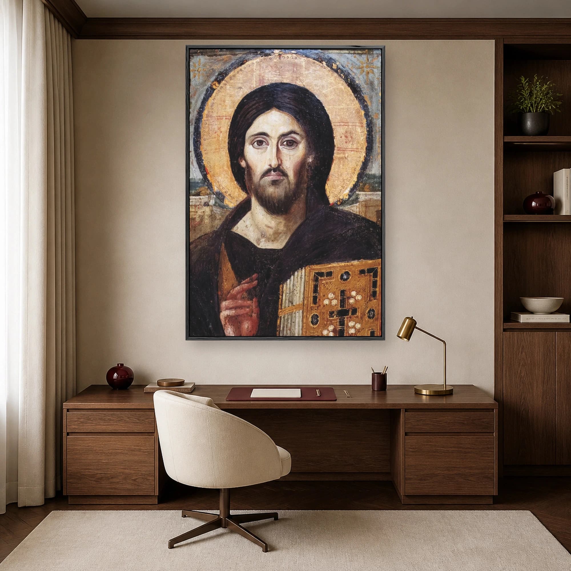 Christ Pantocrator Byzantine Icon Canvas Print, view 7