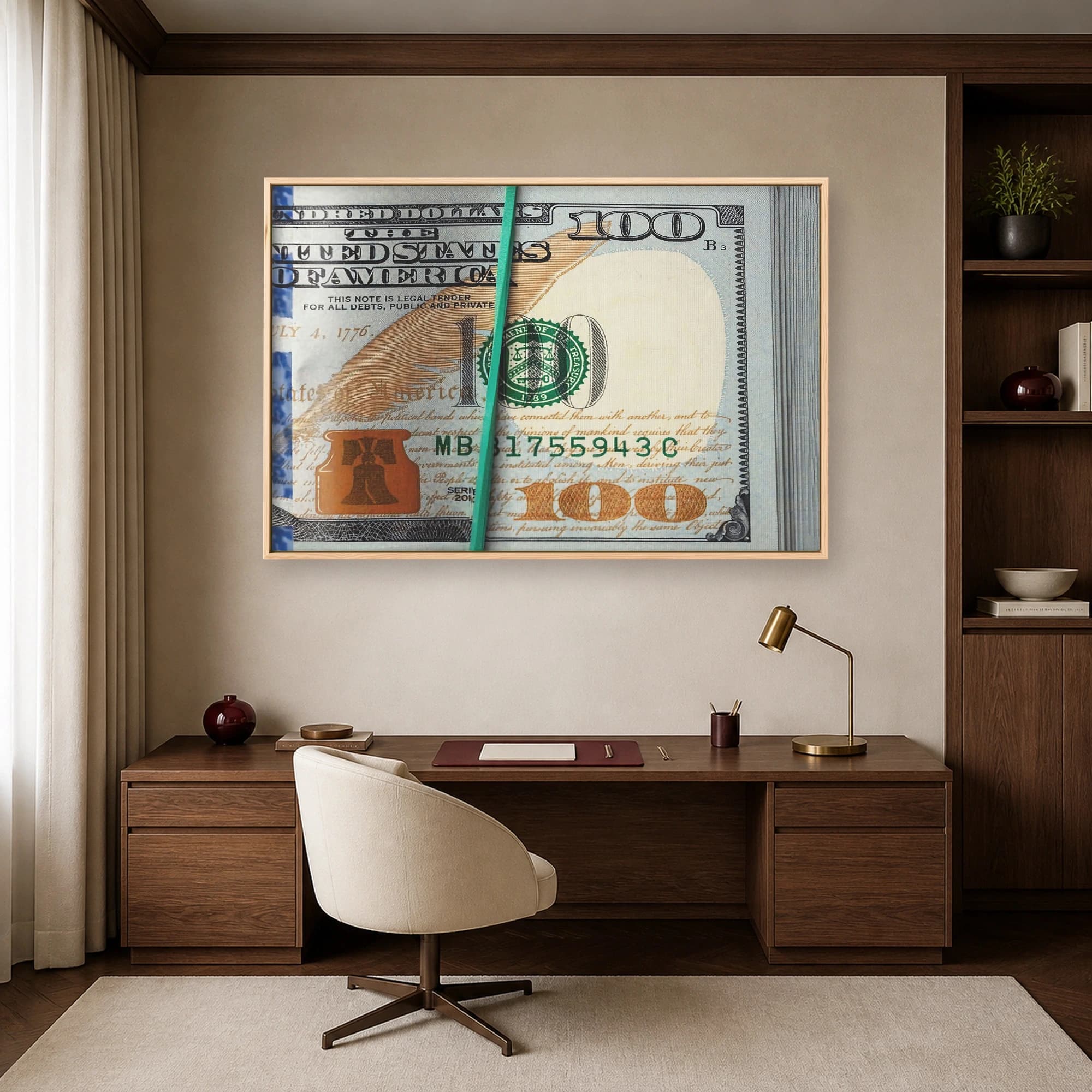 One Hundred Dollar Bill Macro Wall Art Print, view 7