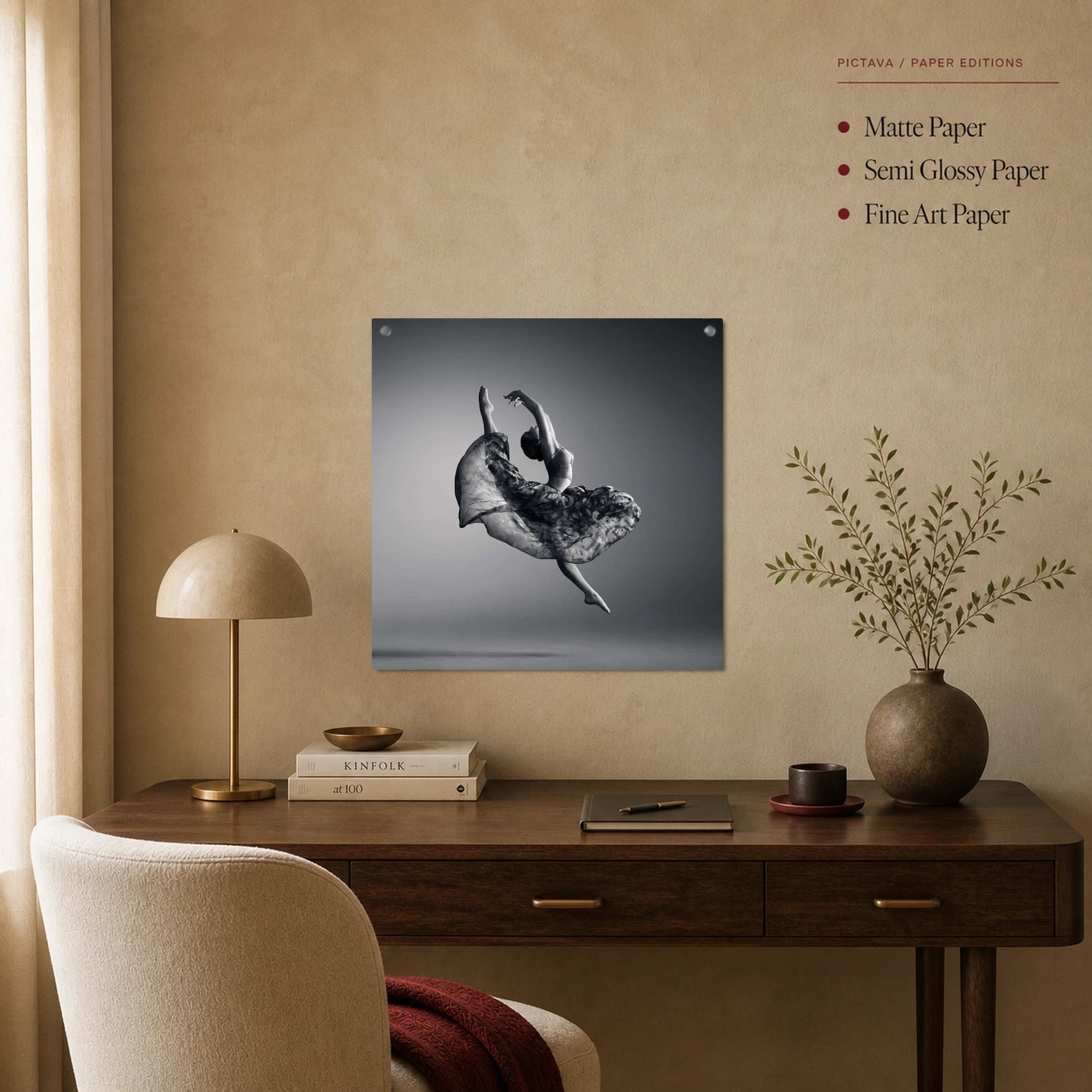 Monochrome Leap Ballet Dancer Fine Art Print, view 3