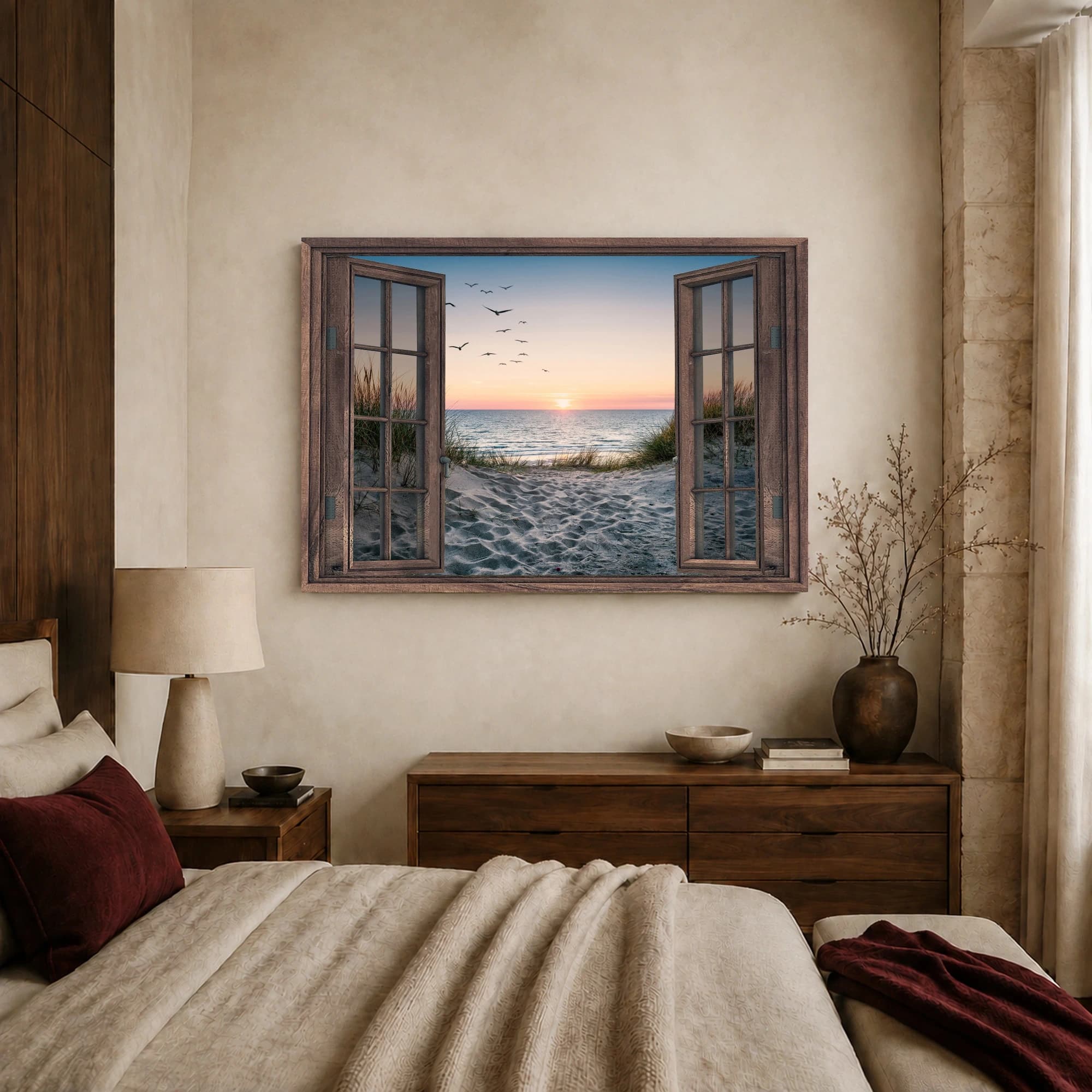 Window to the Ocean Sunset Coastal Wall Art, view 8
