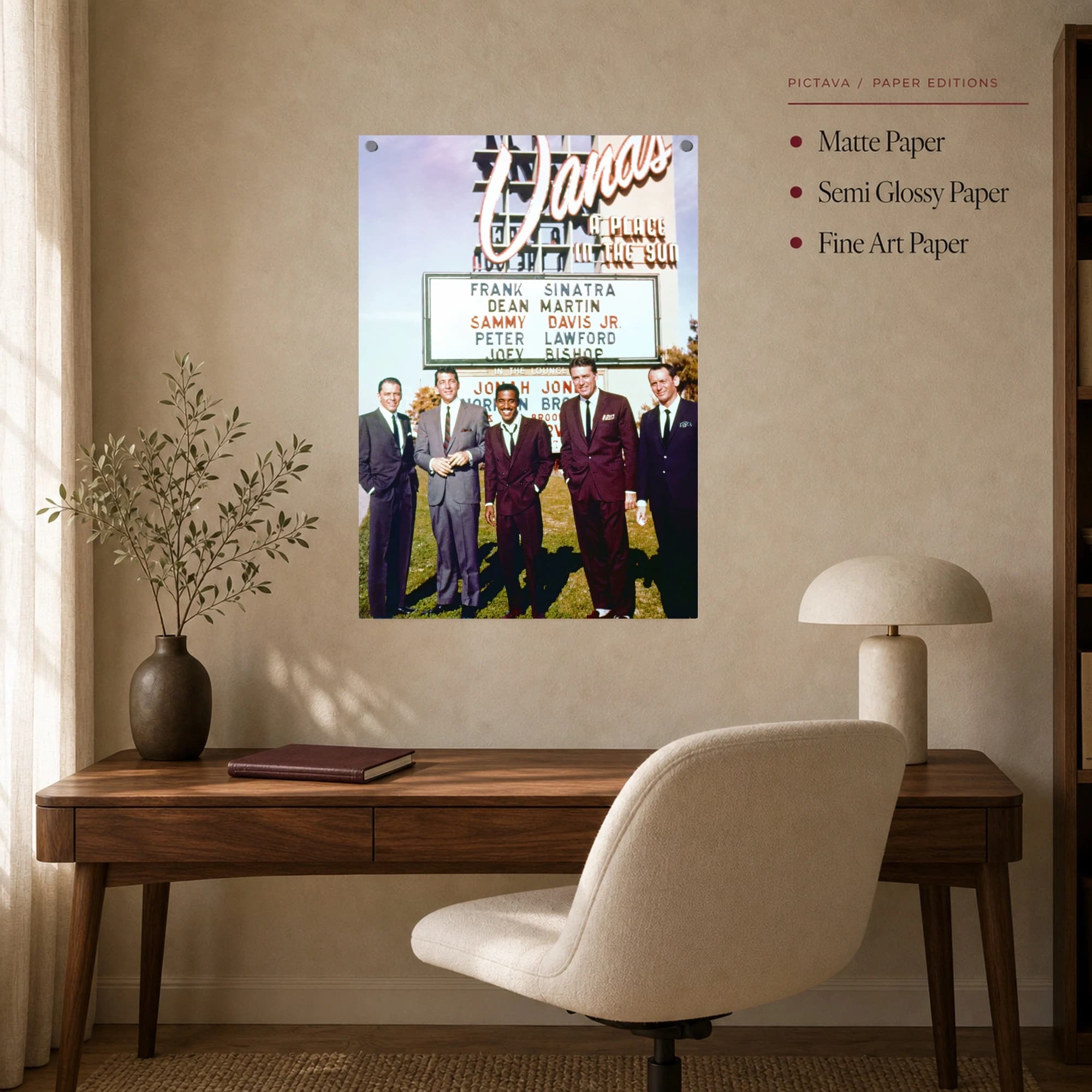 The Rat Pack at the Sands Hotel Vintage Photograph Wall Art, view 7