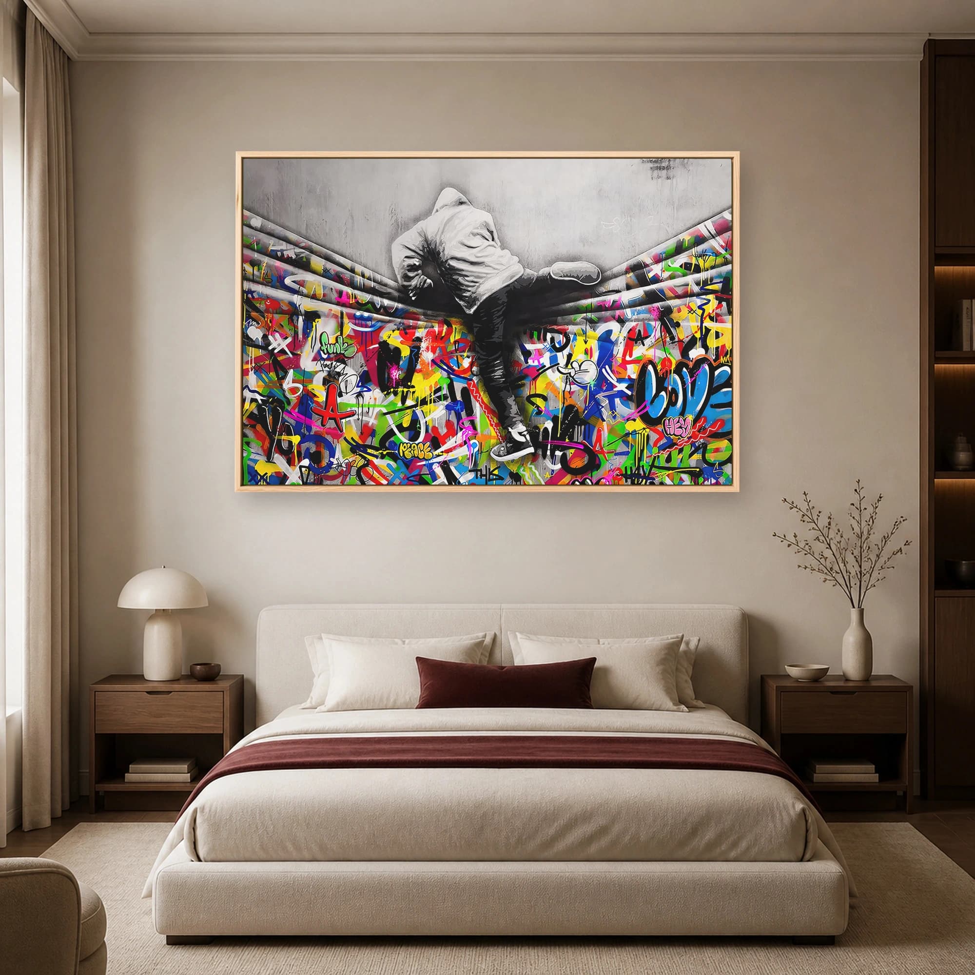 Urban Acrobat Graffiti Street Art Canvas Print, view 4