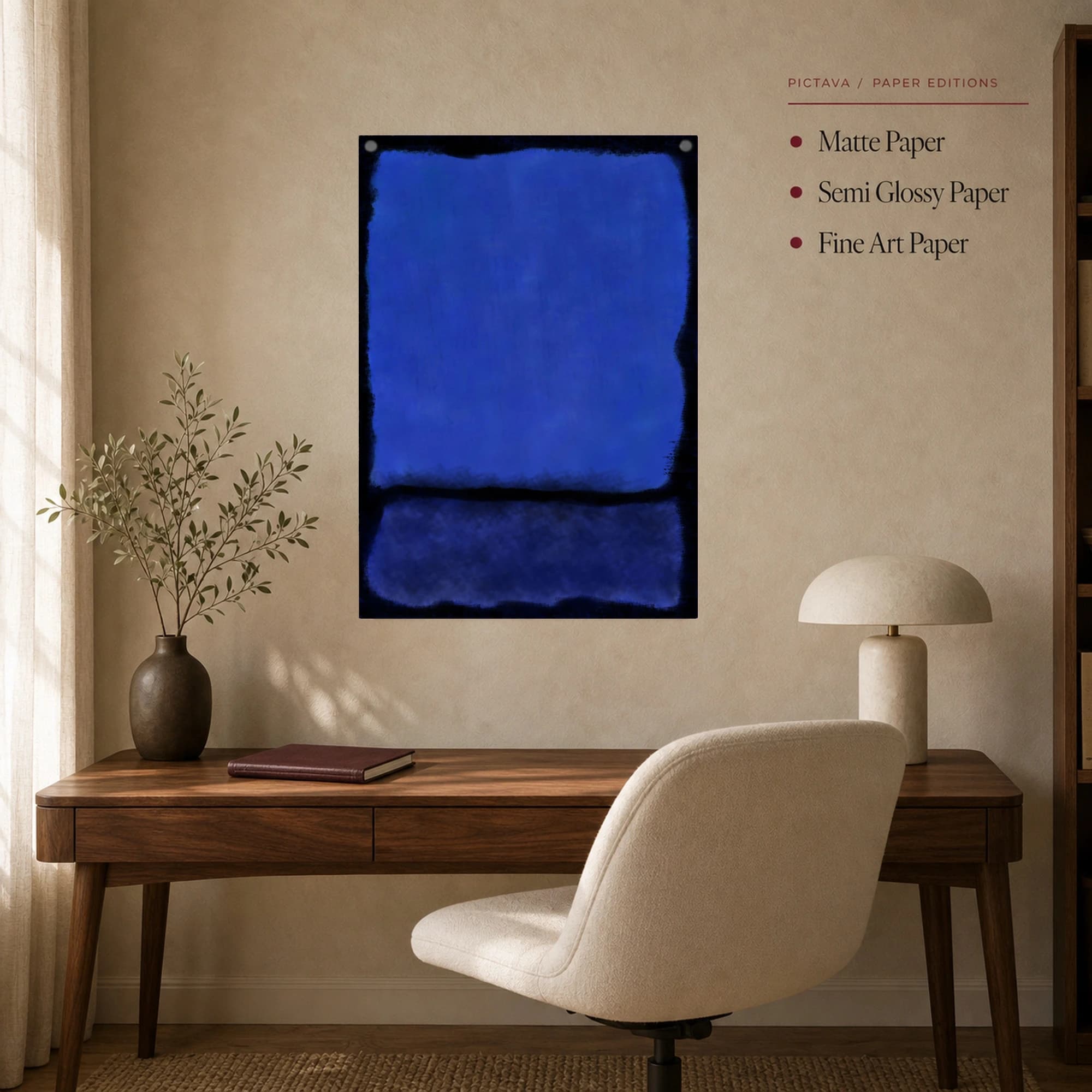 Untitled Blue and Black Abstract Color Field Art Print, view 8