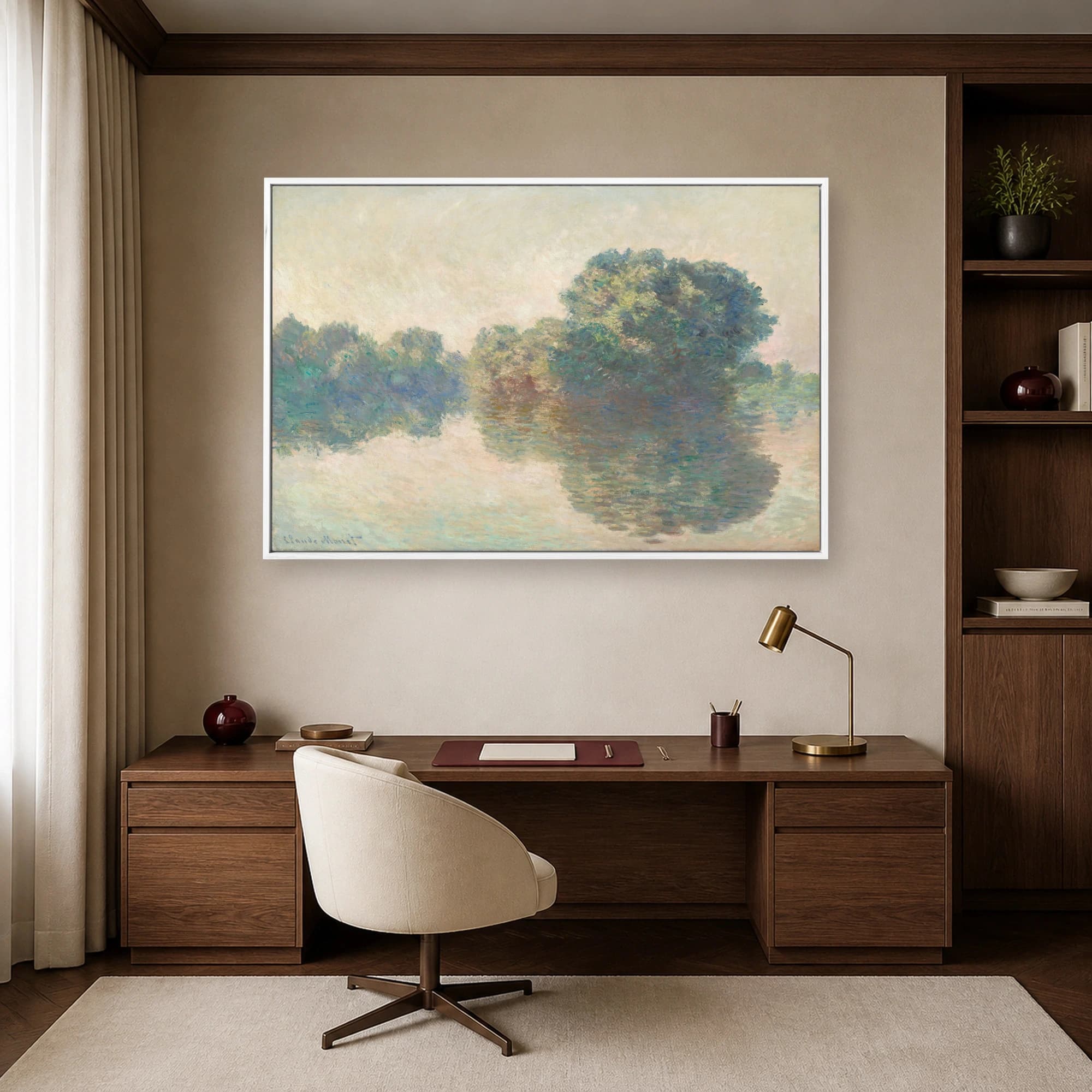 Trees on the River Bank – Impressionist Canvas Print, view 5