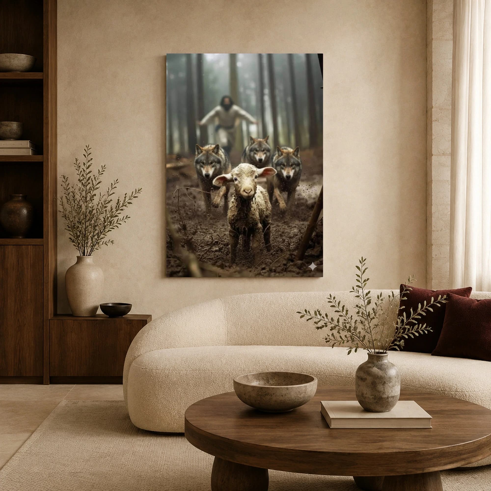 The Shepherd Rescuing the Muddy Lamb Canvas Print, view 3