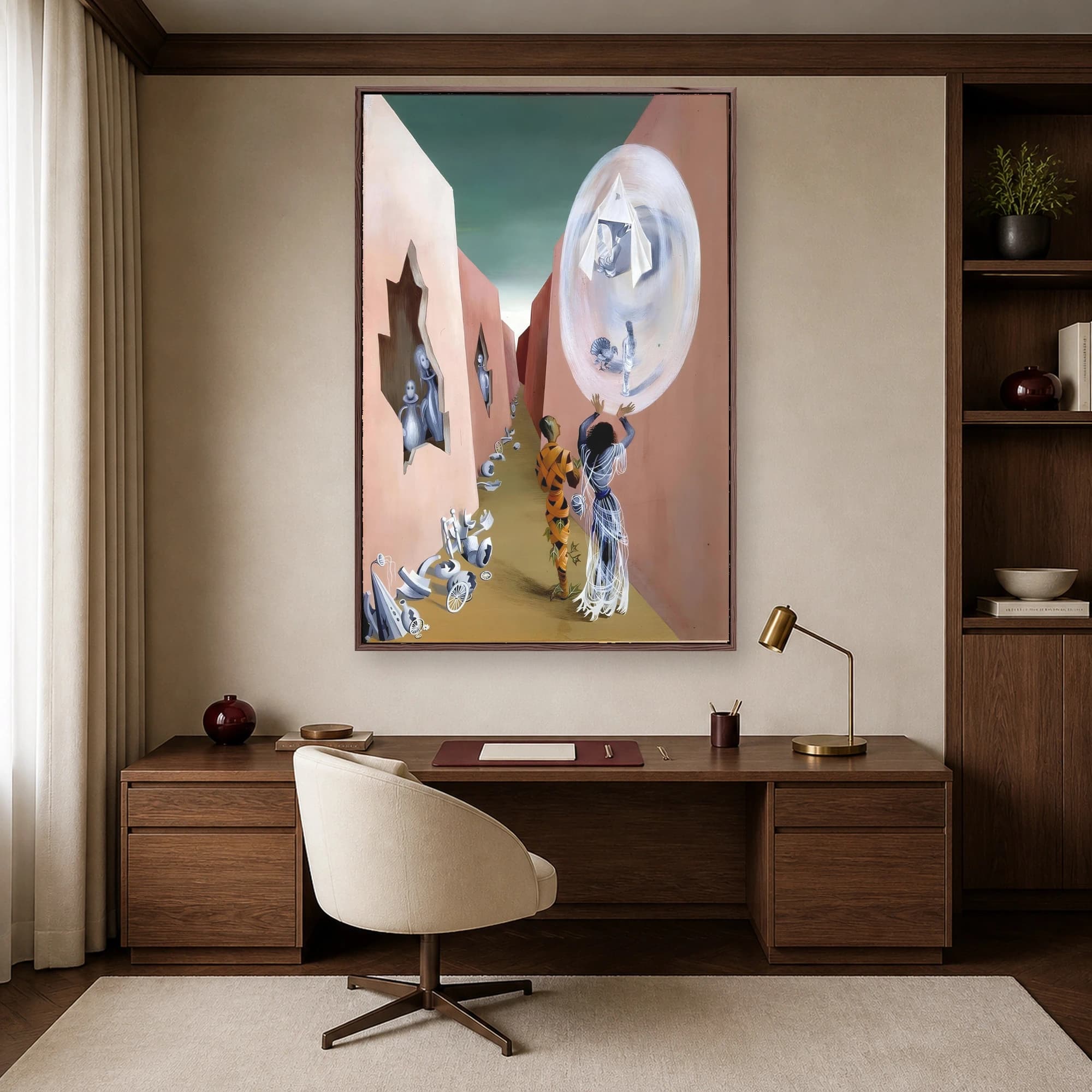 Surrealist Corridor Wall Art Canvas Print, view 5